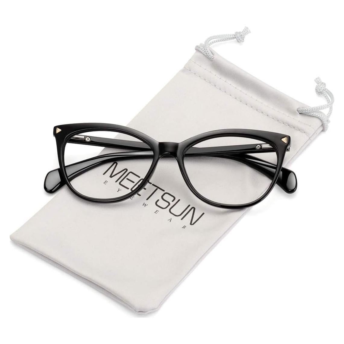 Gafas de Ojos de Gato MEETSUN Sin Prescripción Marco Negro