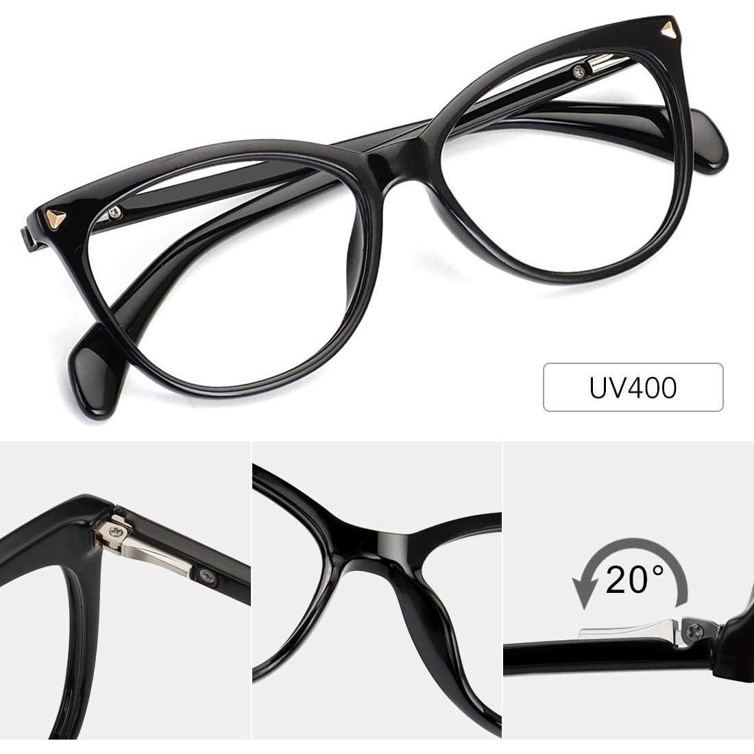 Gafas de Ojos de Gato MEETSUN Sin Prescripción Marco Negro