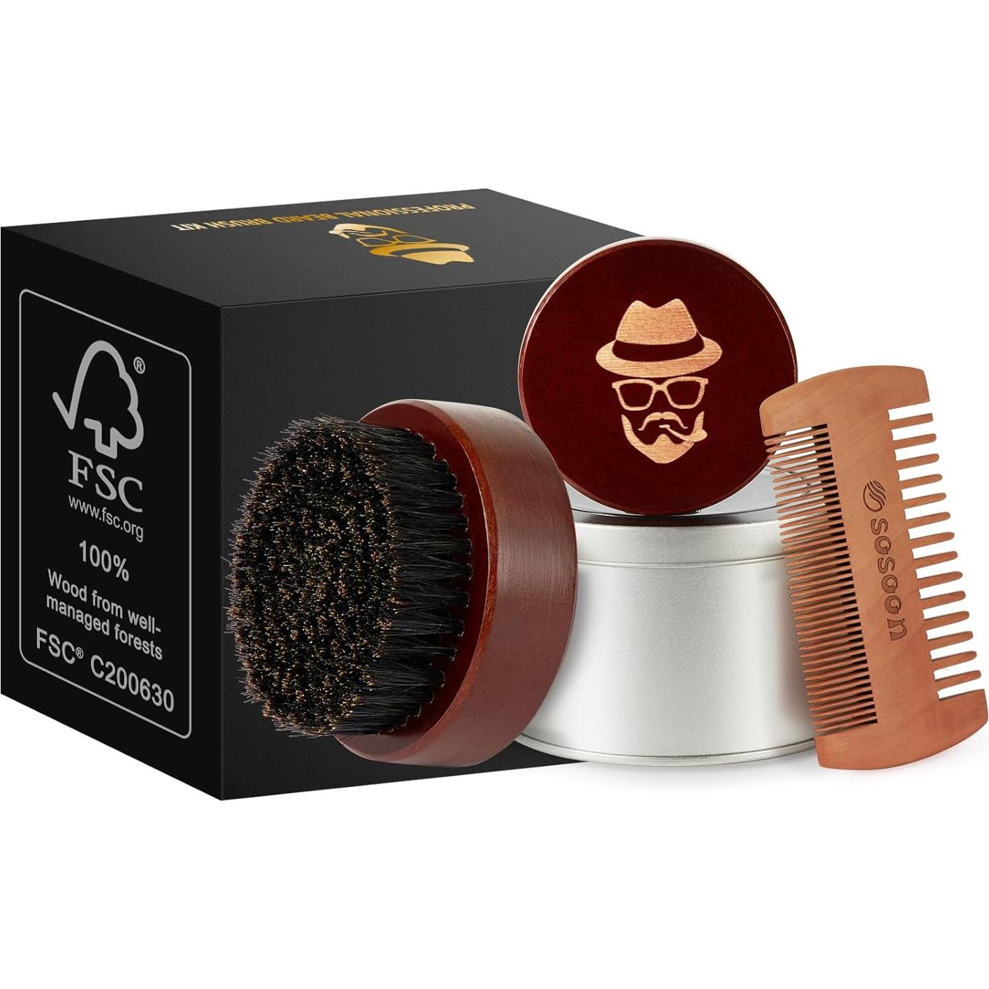 Cepillo para Barba Sosoon SUVELAM Madera de Nogal