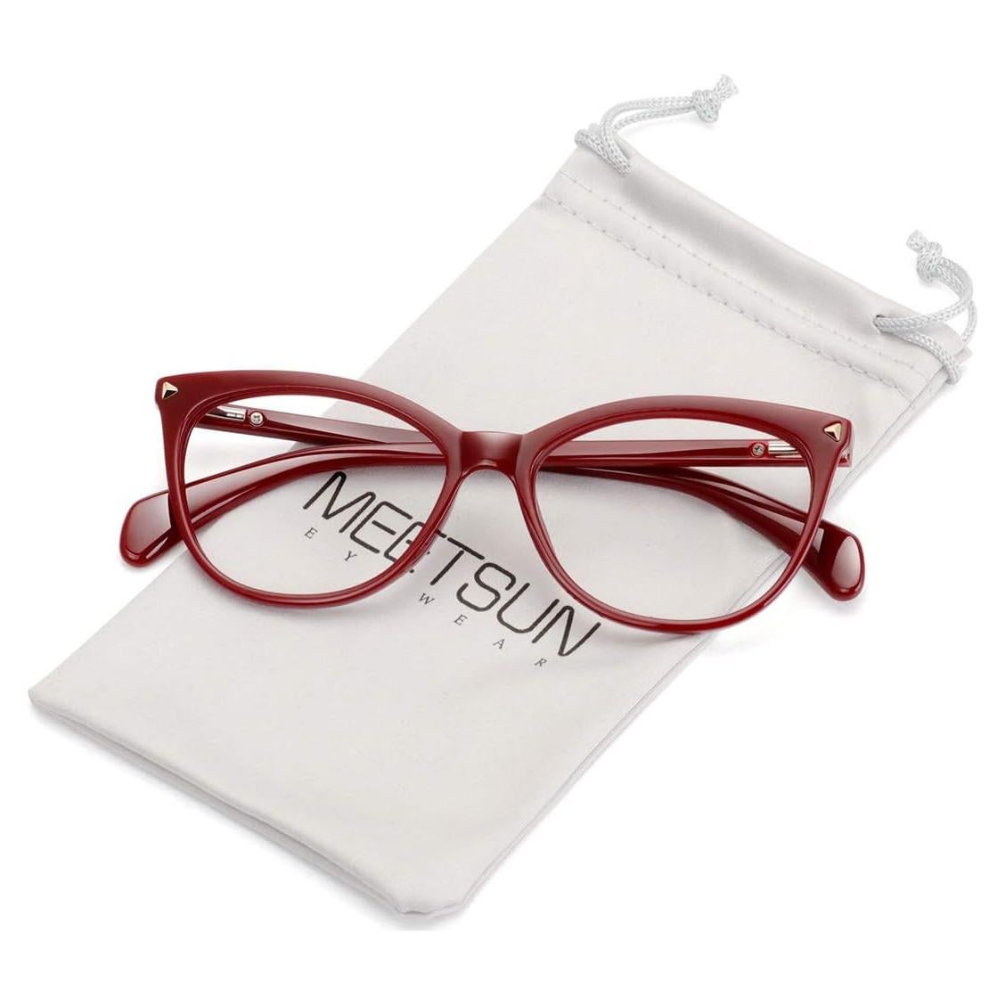 Gafas de Ojos de Gato MEETSUN para Mujeres - Montura Roja