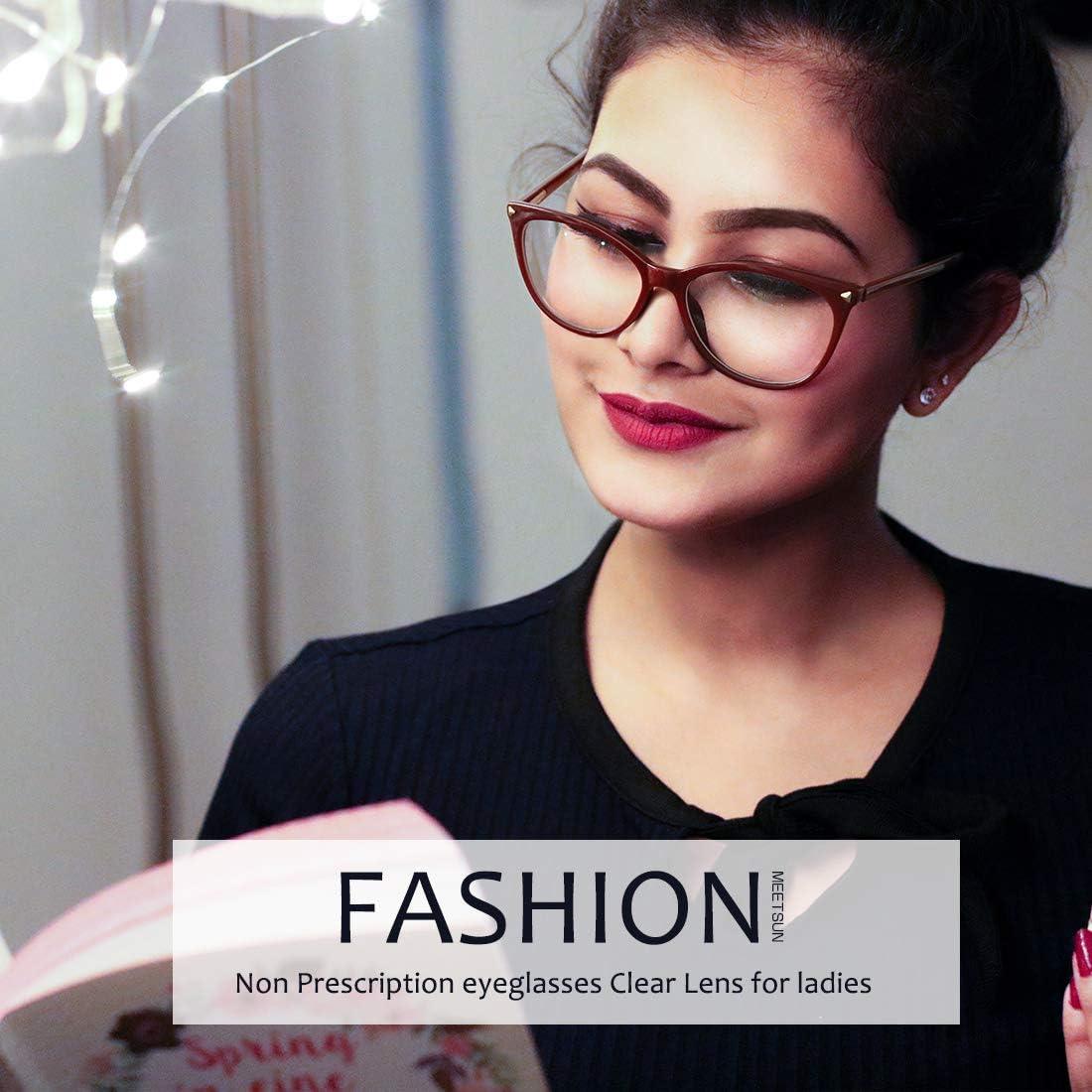 Gafas de Ojos de Gato MEETSUN para Mujeres - Montura Roja