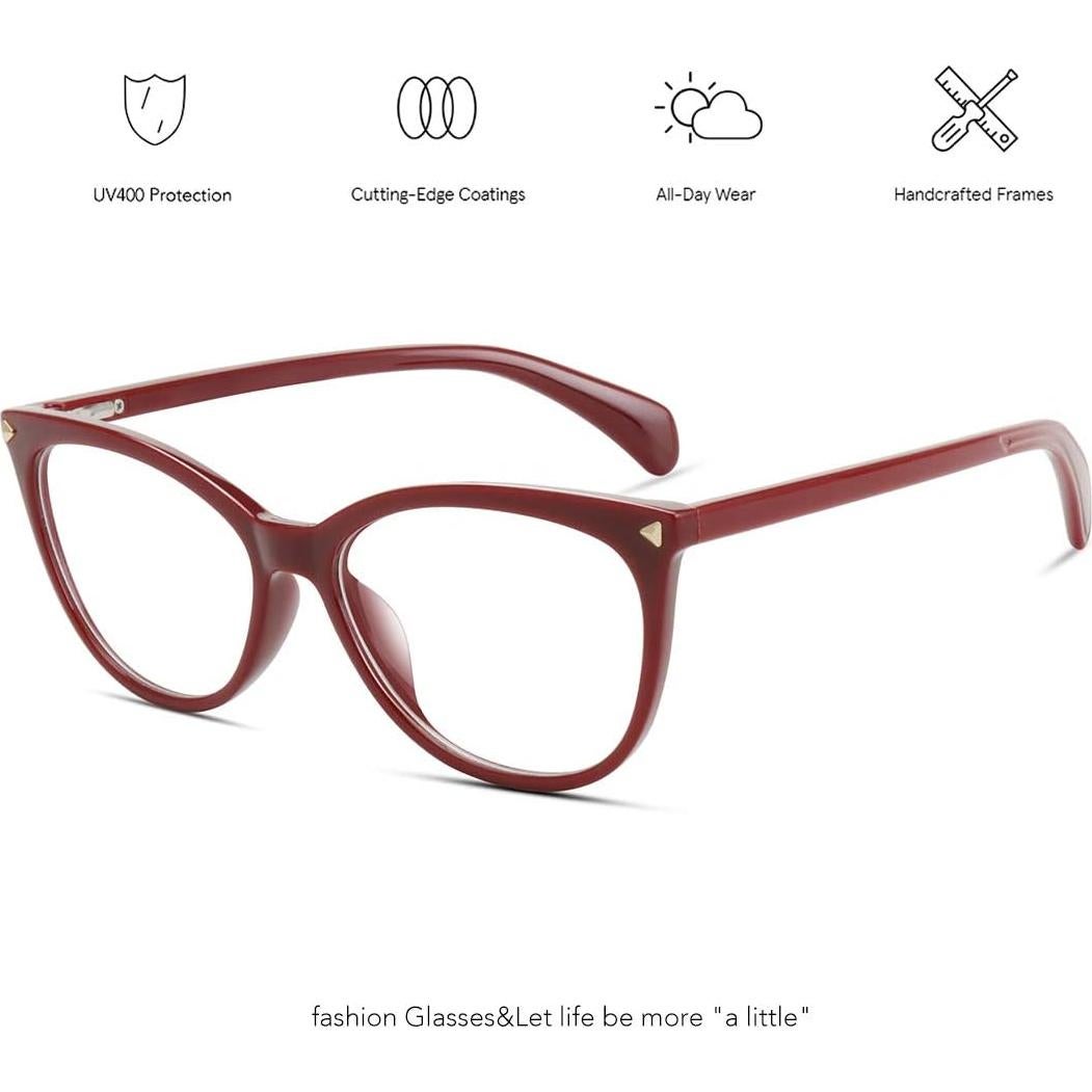 Gafas de Ojos de Gato MEETSUN para Mujeres - Montura Roja