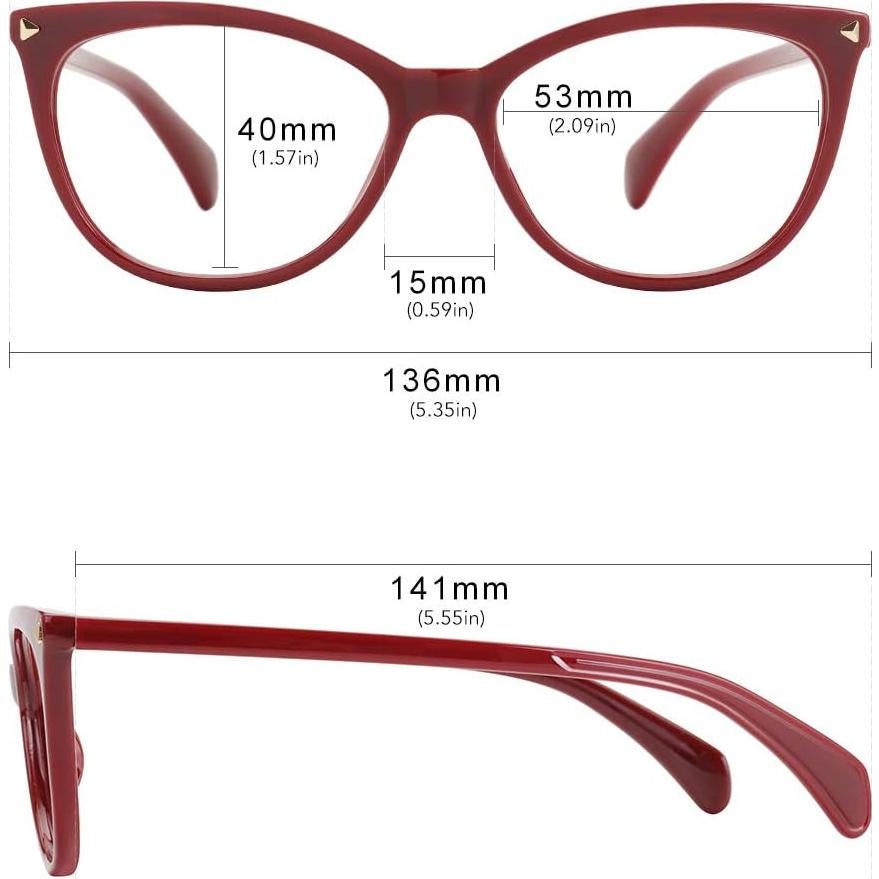 Gafas de Ojos de Gato MEETSUN para Mujeres - Montura Roja