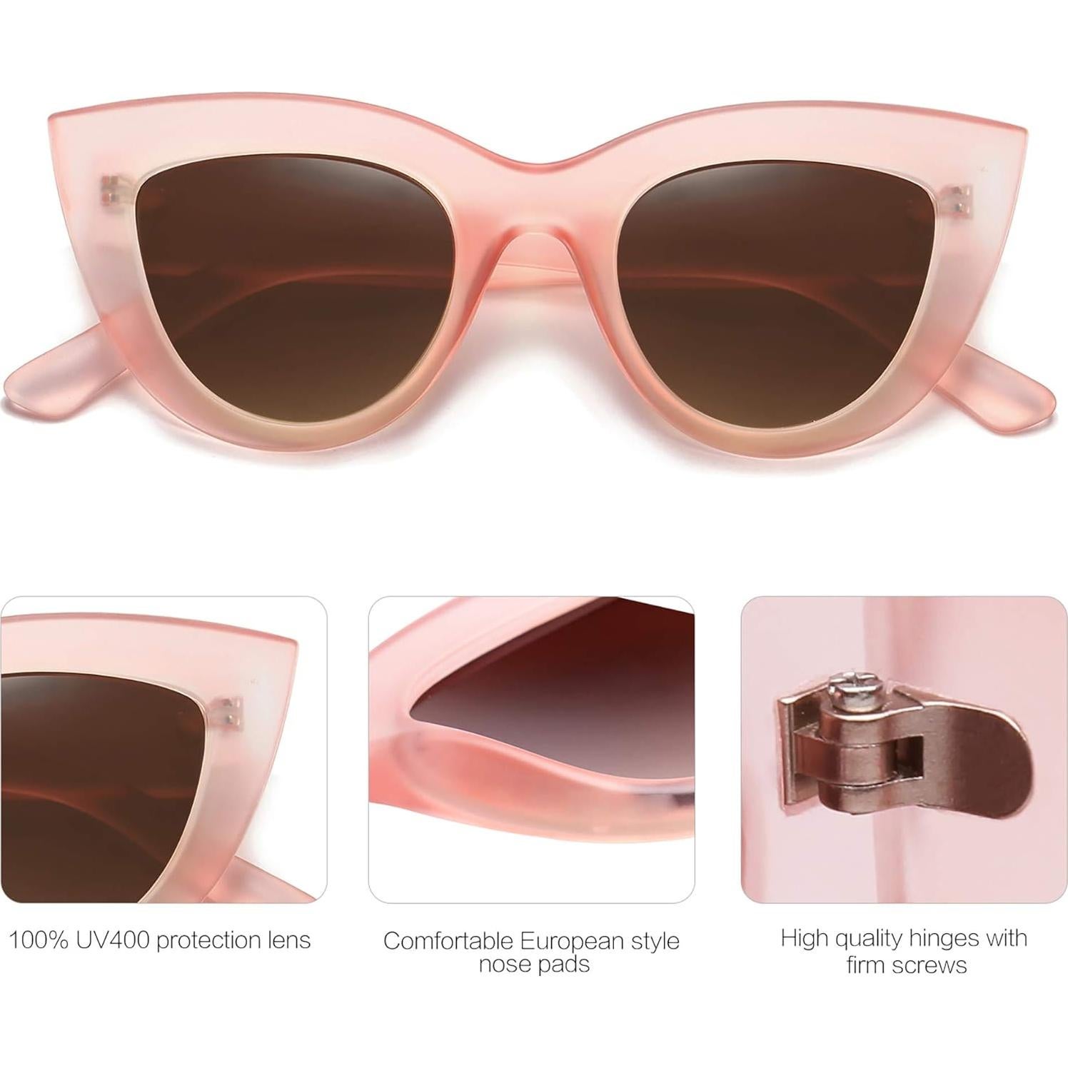 Gafas de Sol Retro SojoS Ojo de Gato UV400 para Mujeres