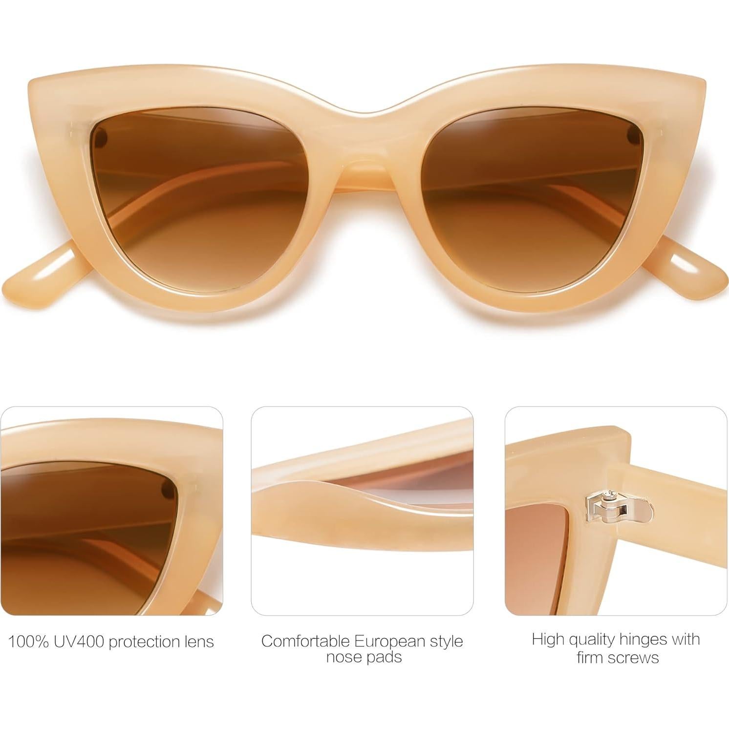 Gafas de Sol SojoS Retro Ojos de Gato UV400 para Mujeres