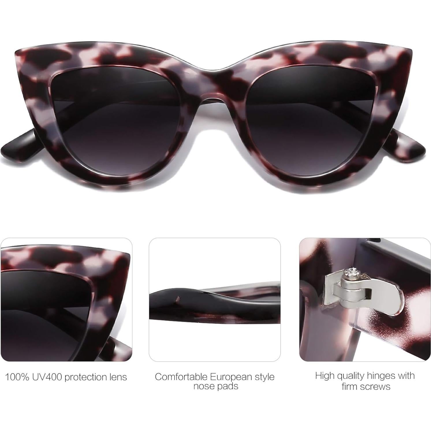 Gafas de Sol Retro SojoS Ojo de Gato UV400 para Mujeres