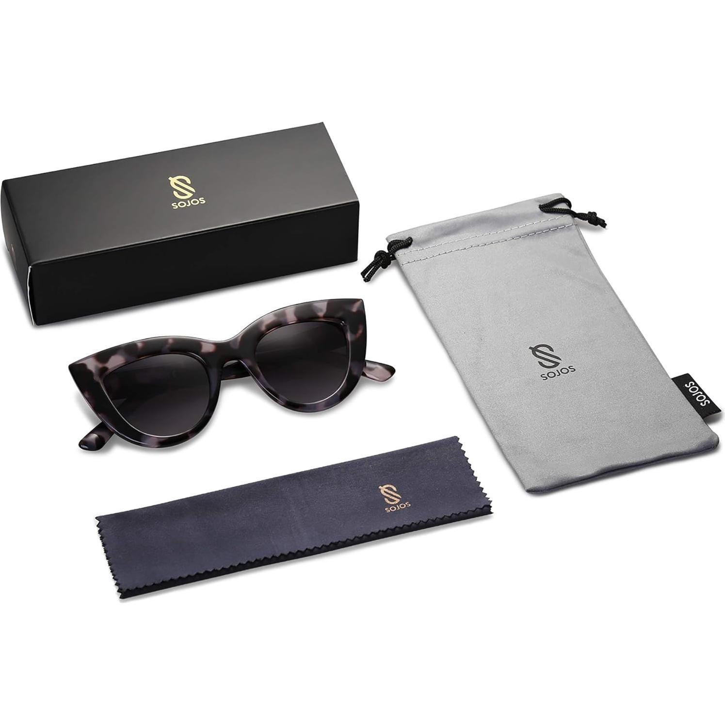 Gafas de Sol Retro SojoS Ojo de Gato UV400 para Mujeres