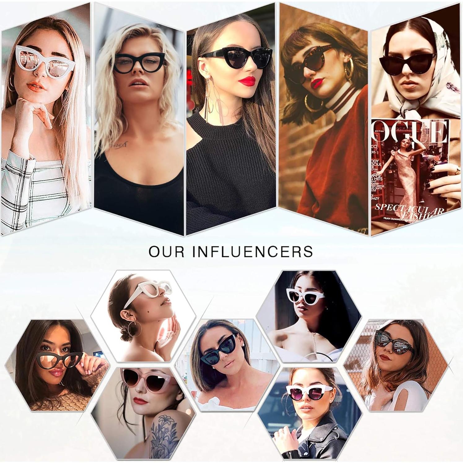 Gafas de Sol SojoS Ojo de Gato UV400 para Mujeres