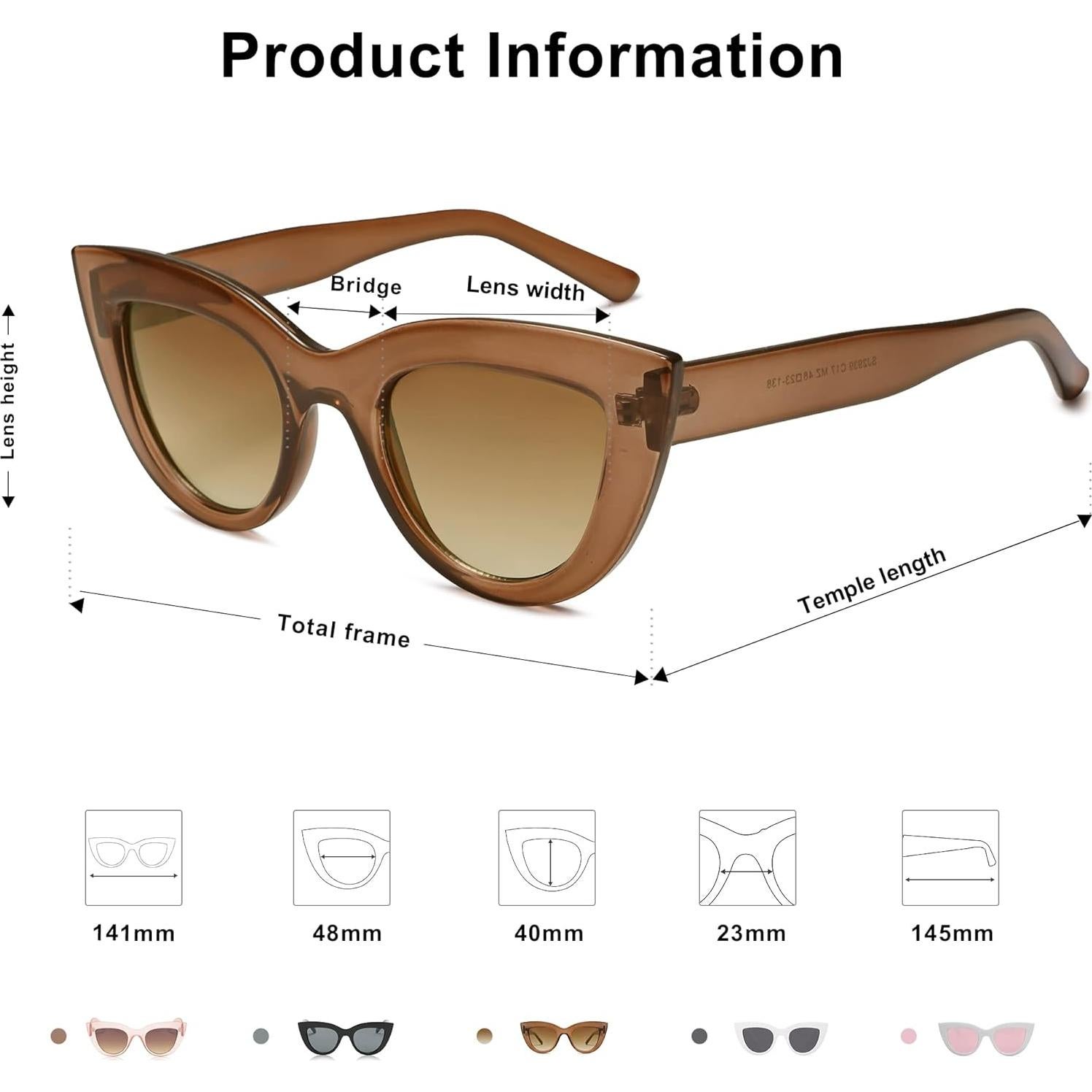 Gafas de Sol SojoS Ojo de Gato UV400 para Mujeres