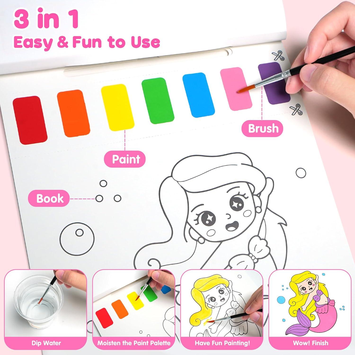 Kit de Pintura con Agua ZIZZ para Niños 3-8 Años - 18 Diseños