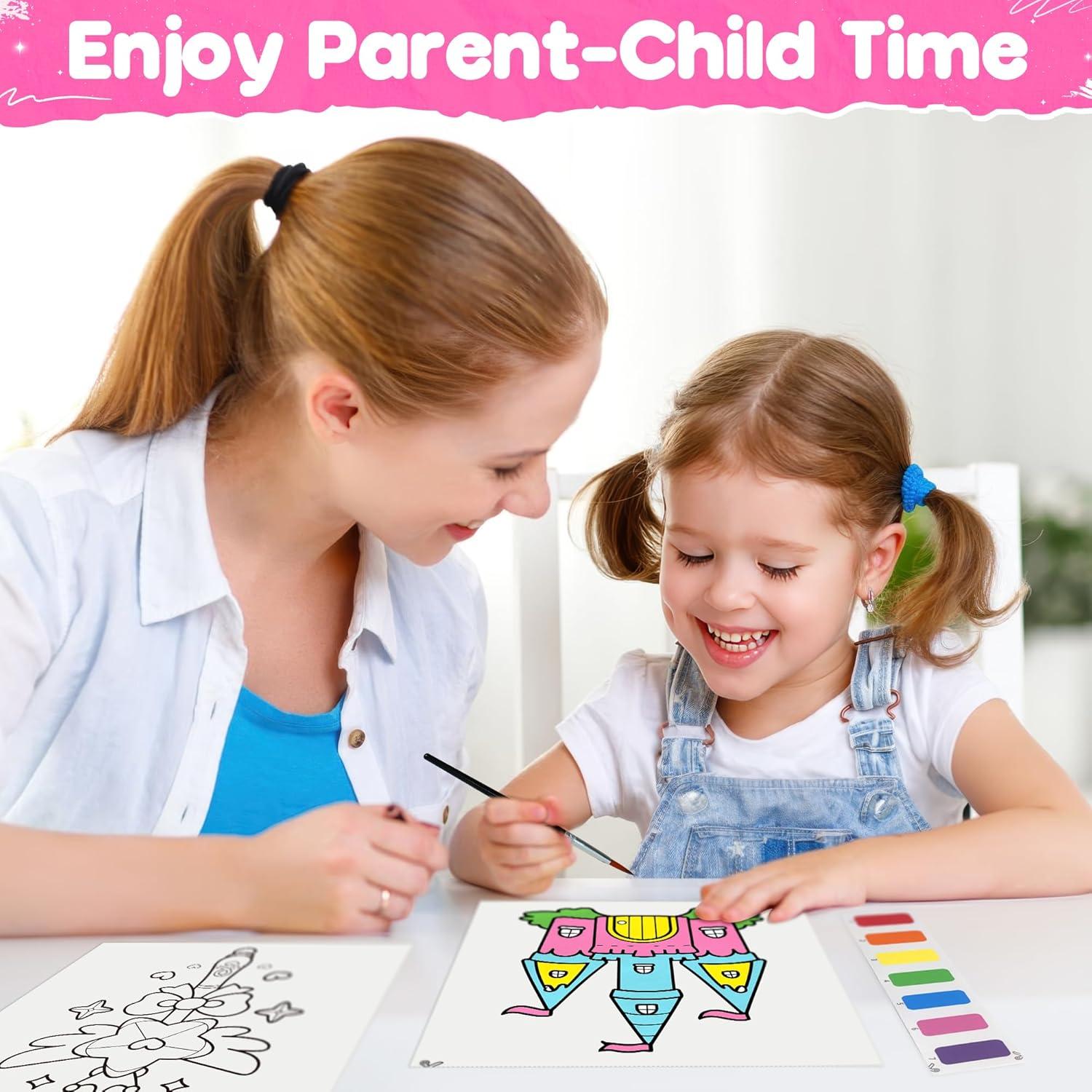 Kit de Pintura con Agua ZIZZ para Niños 3-8 Años - 18 Diseños