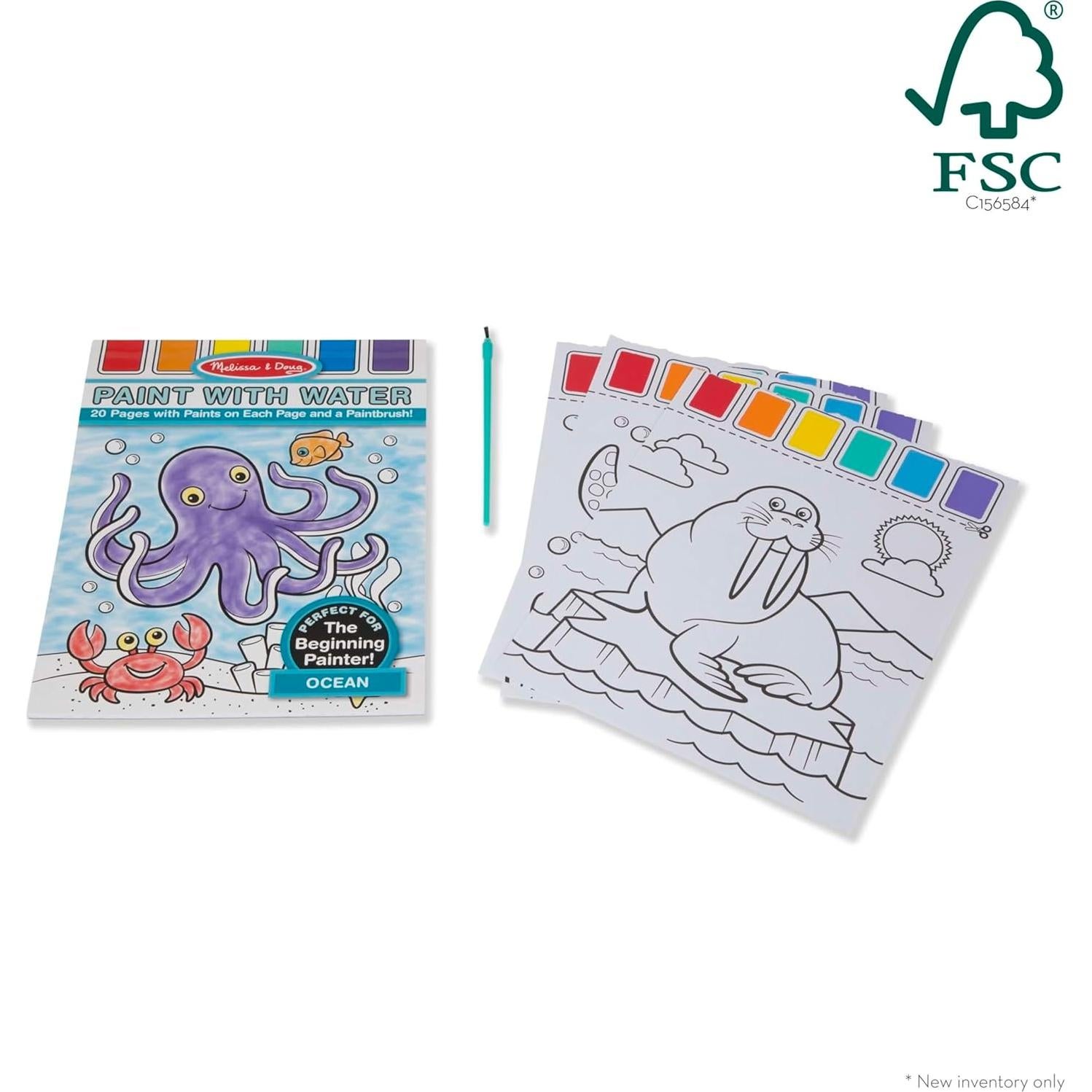 Libro de Actividades Melissa & Doug Pintar con Agua Océano 20 Páginas