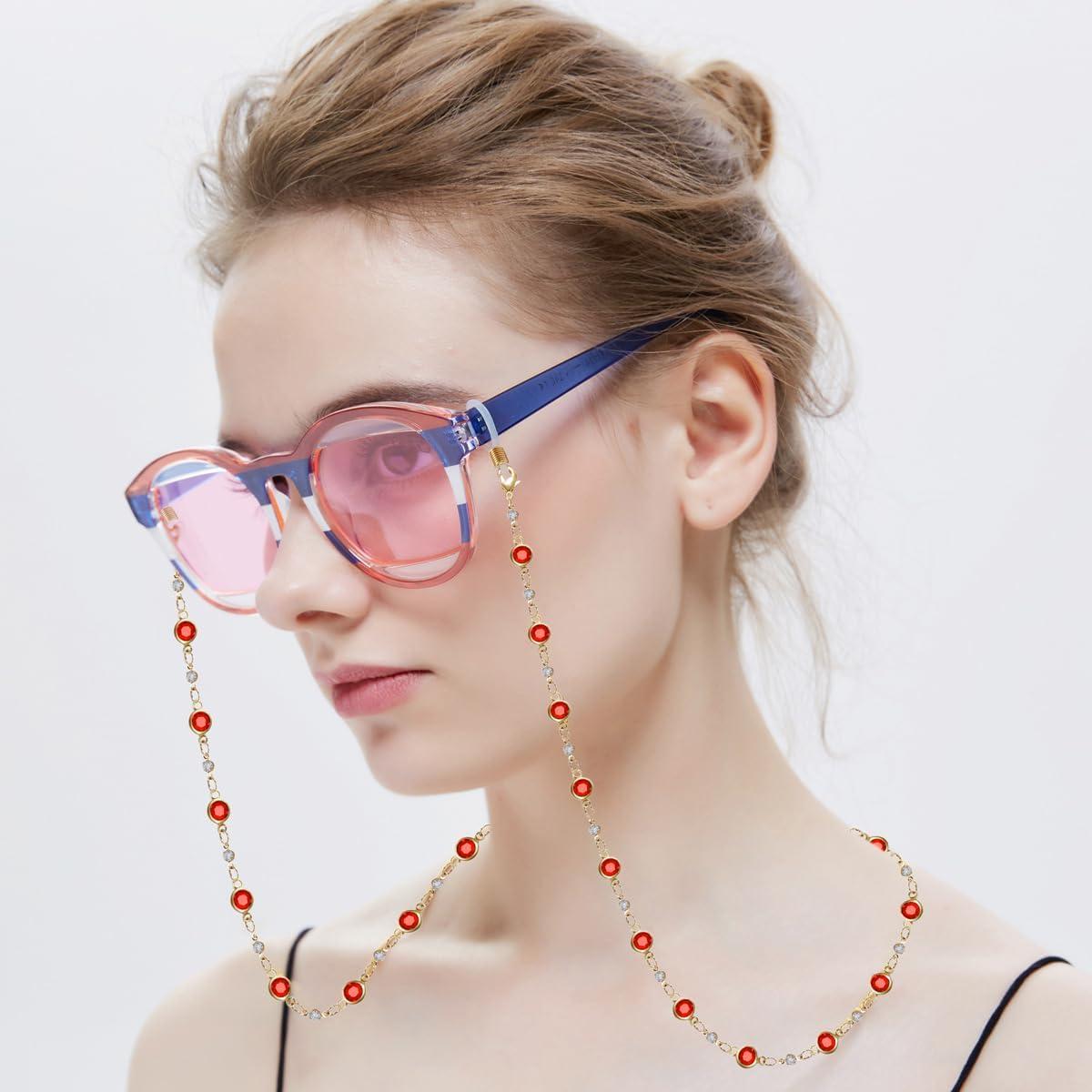 Cadena de Gafas de Perlas Coloridas Yvey - 75 cm Ajustable