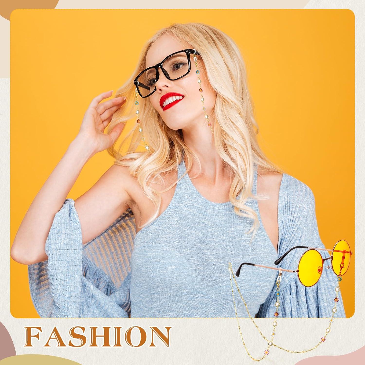 Cadena de Gafas Frienda 6 Pcs Soporte de Perlas Coloridas