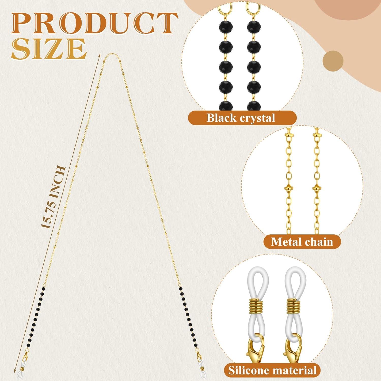 Cadena de Gafas Frienda 6 Pcs Soporte de Perlas Coloridas