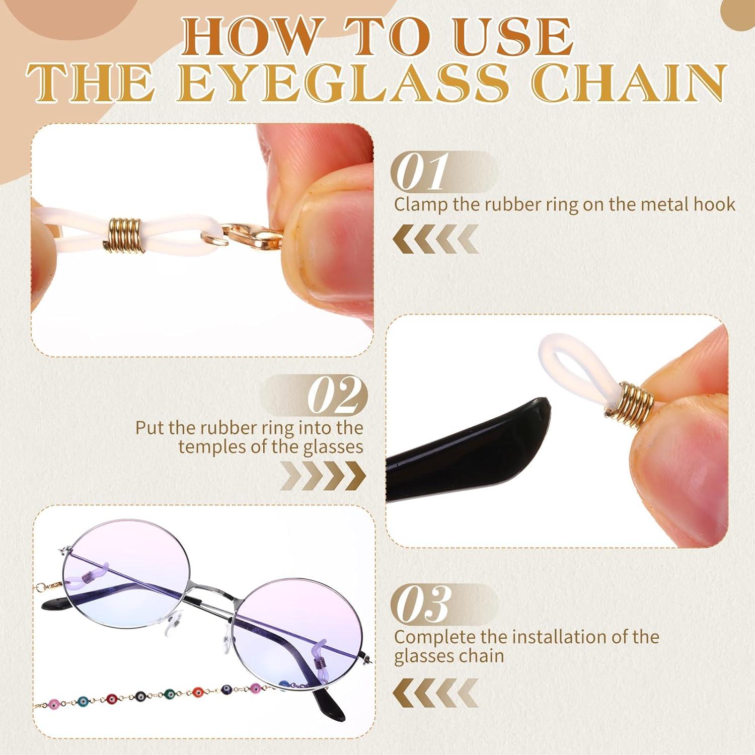 Cadena de Gafas Frienda 6 Pcs Soporte de Perlas Coloridas