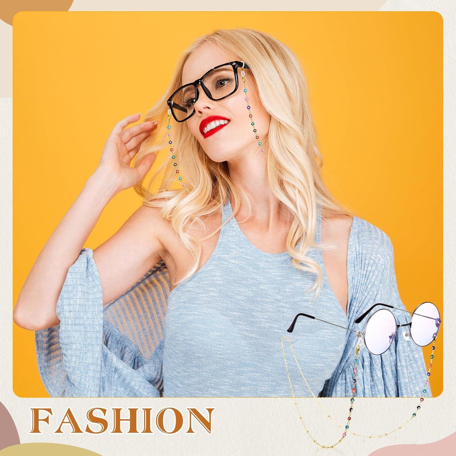 Cadena de Gafas Frienda 6 Pcs Soporte de Perlas Coloridas