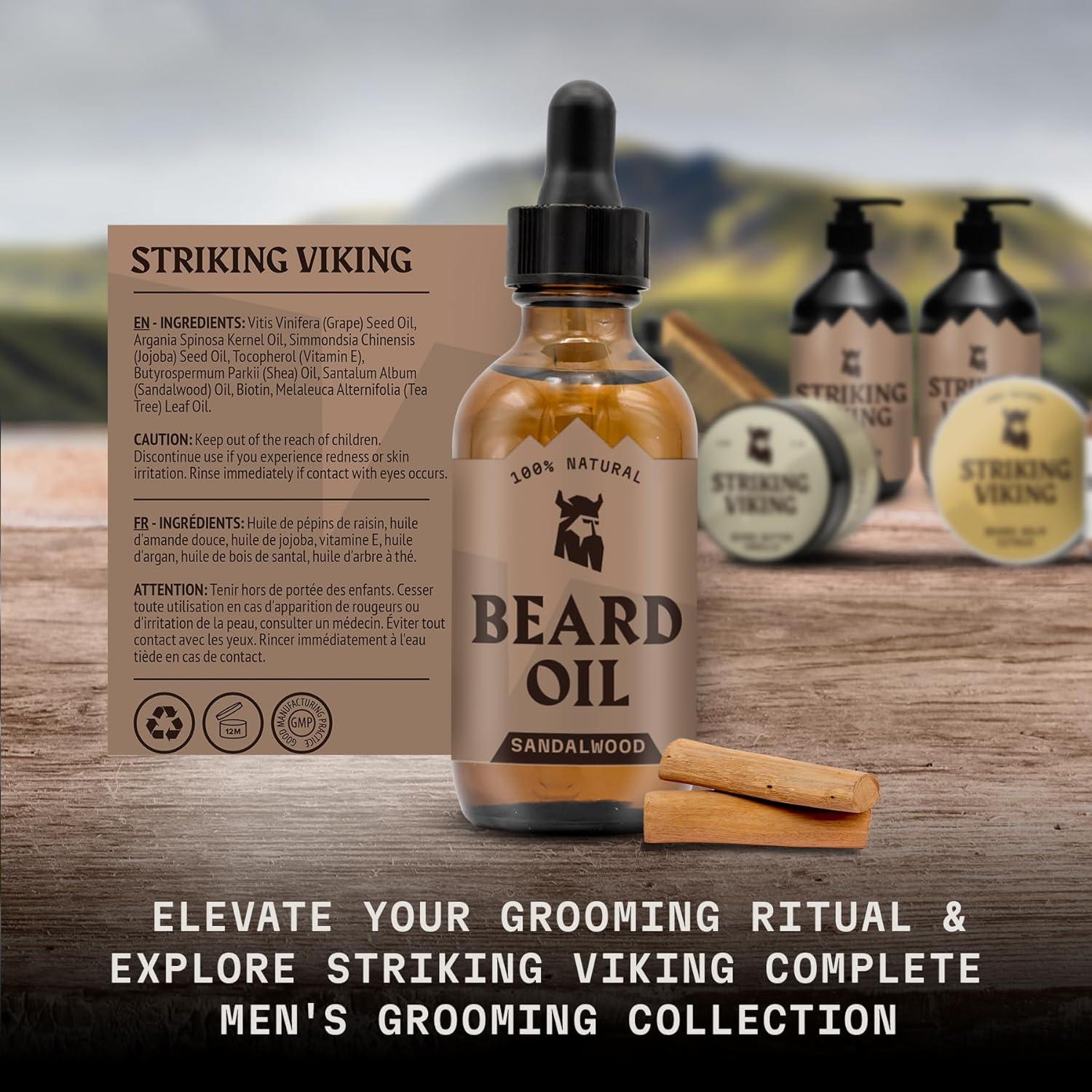 Aceite para Barba Striking Viking 60 ml - Aroma Sándalo Hidratante