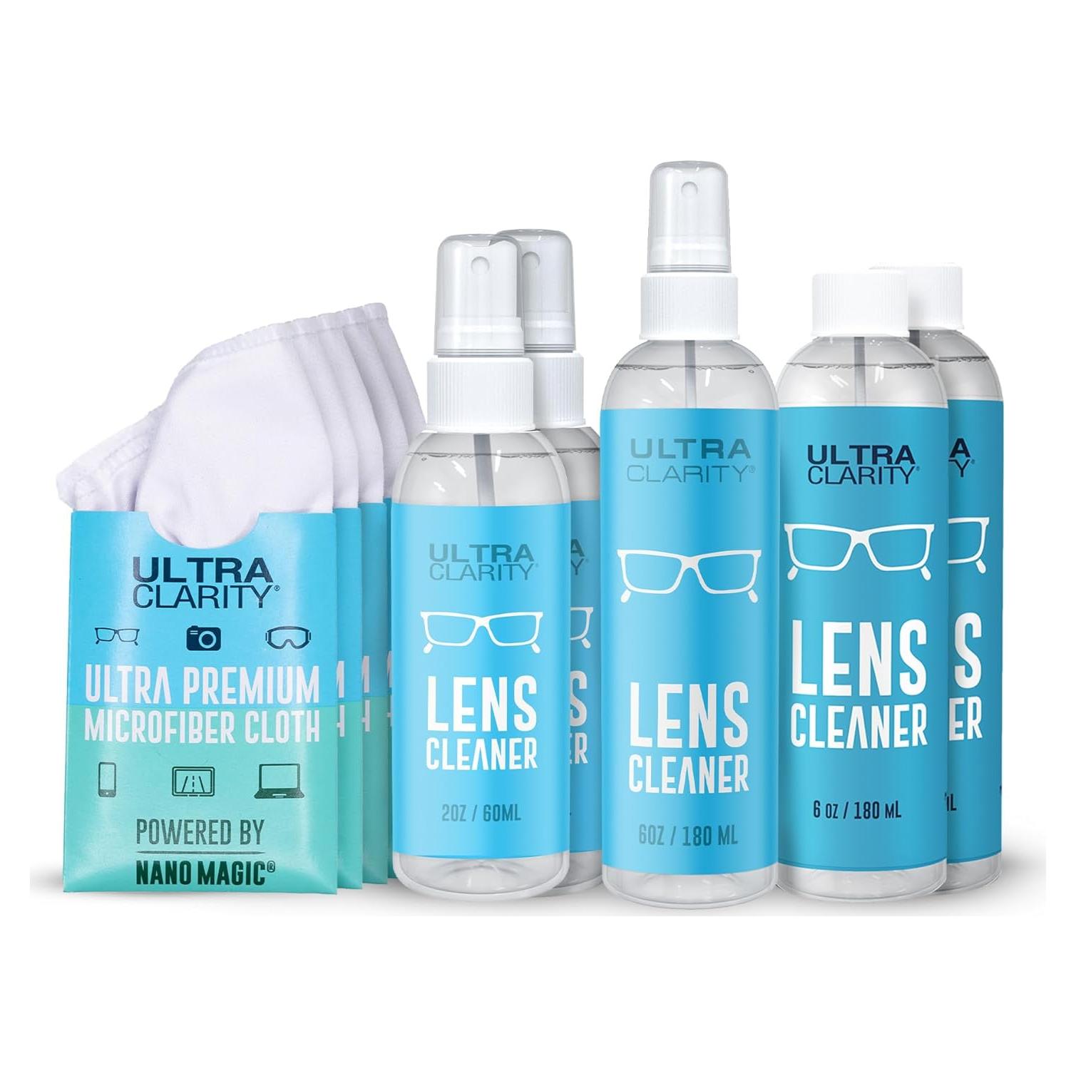 Limpiador de Lentes Ultra Clarity 10 Piezas Spray y Paños
