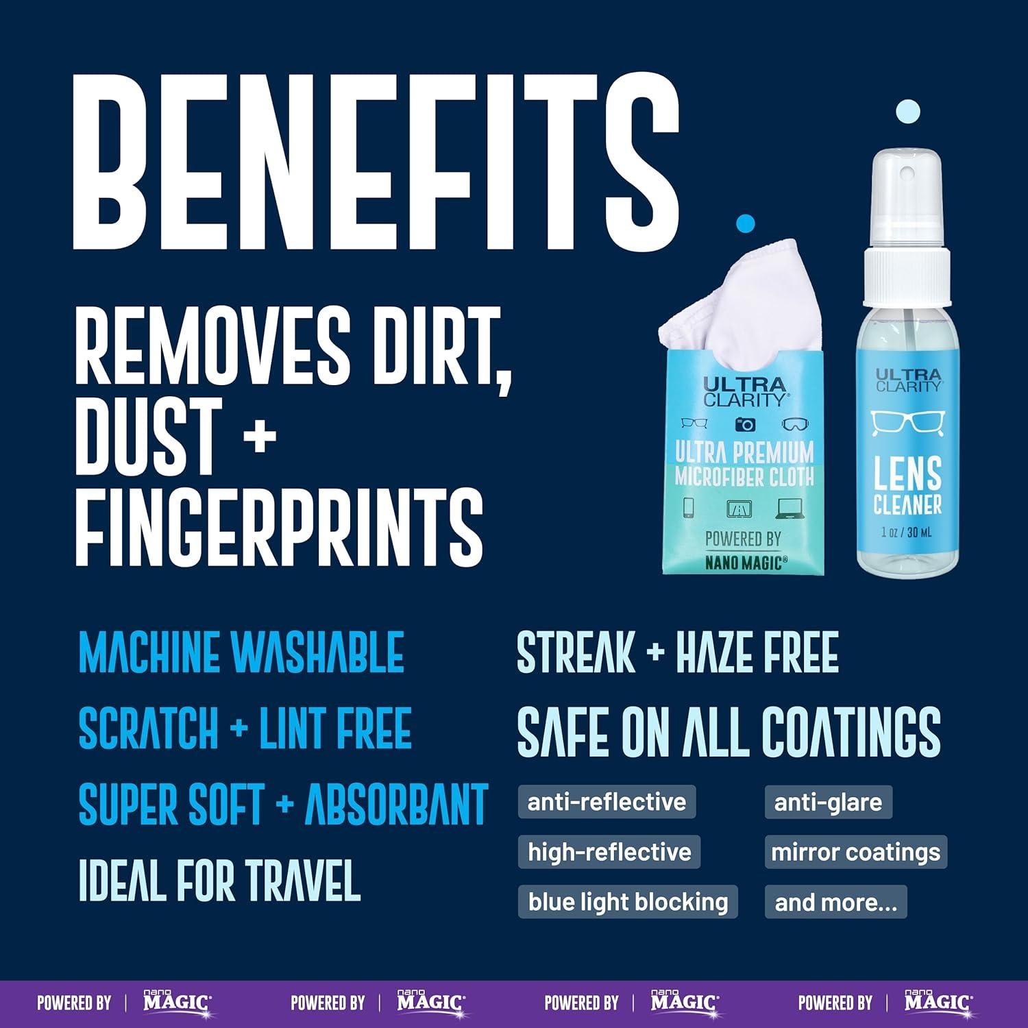 Limpiador de Lentes Ultra Clarity 29.57 ml + Paño Microfibra