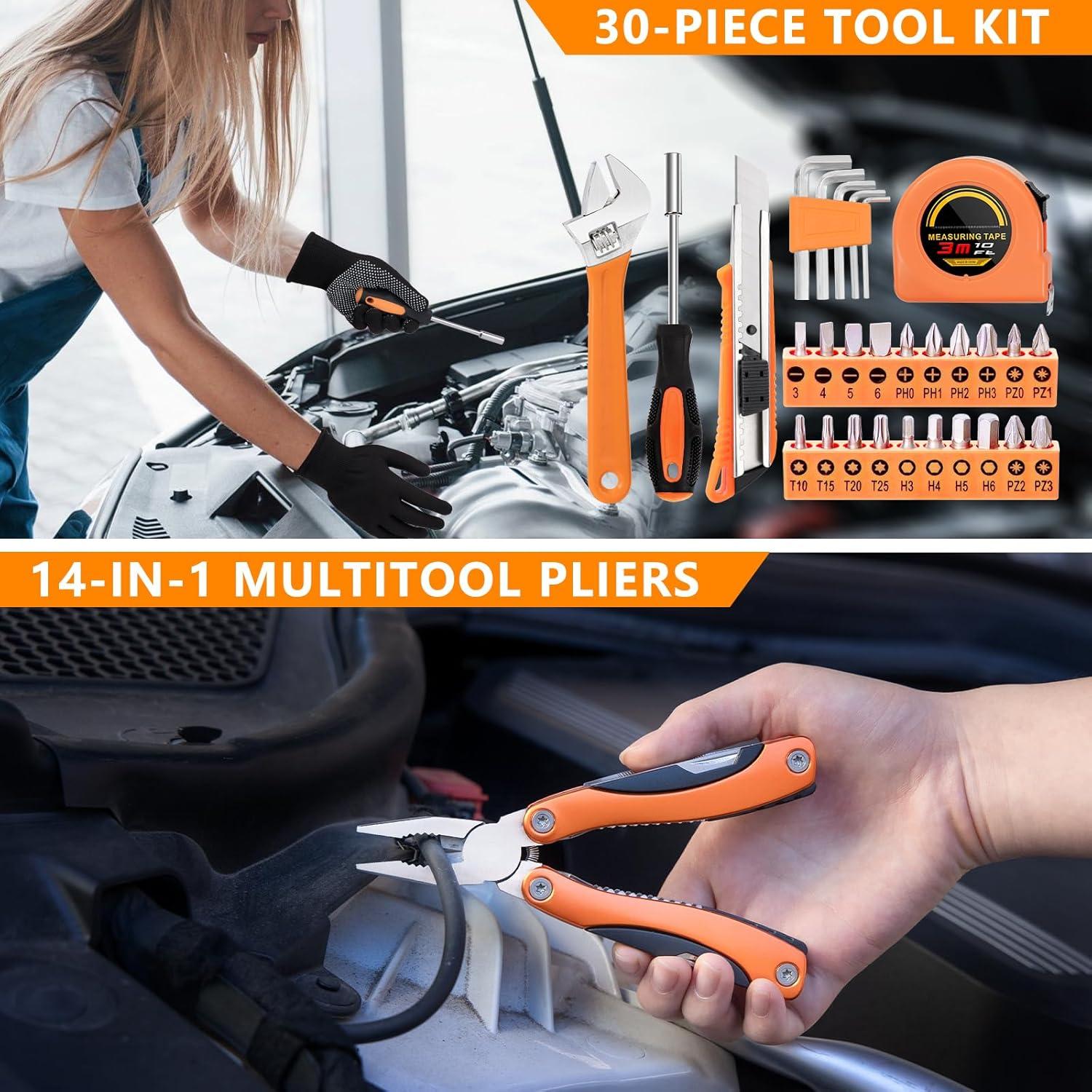 Kit de Emergencia para Auto HLWDFLZ 150 Piezas Naranja