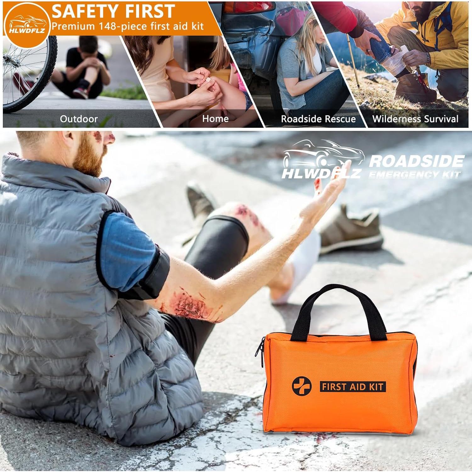 Kit de Emergencia para Auto HLWDFLZ 150 Piezas Naranja