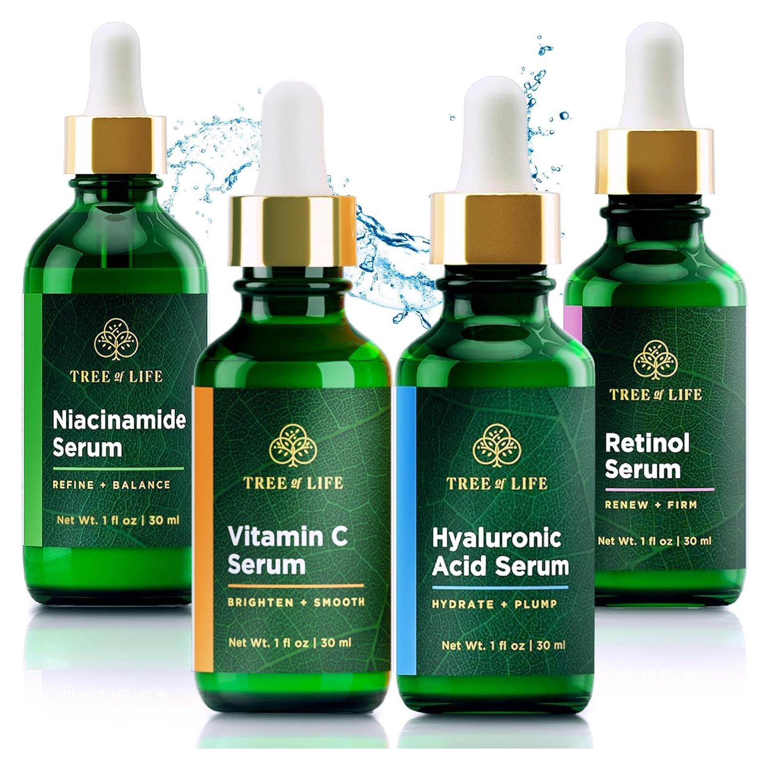 Conjunto de Cuidado Facial Tree of Life 4 Sueros Hidratantes