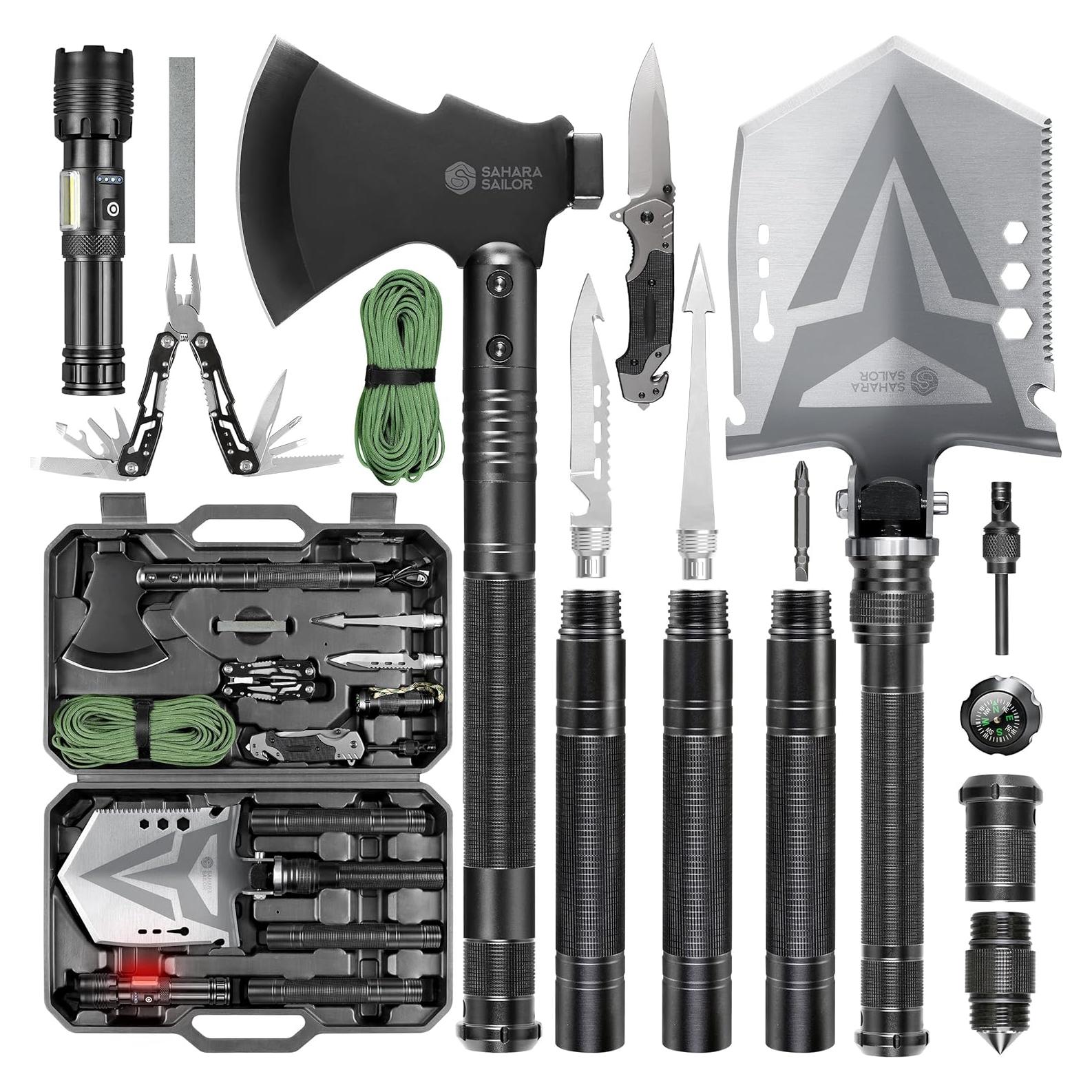 Kit de Supervivencia Sahara Sailor Pala y Hacha Plegable