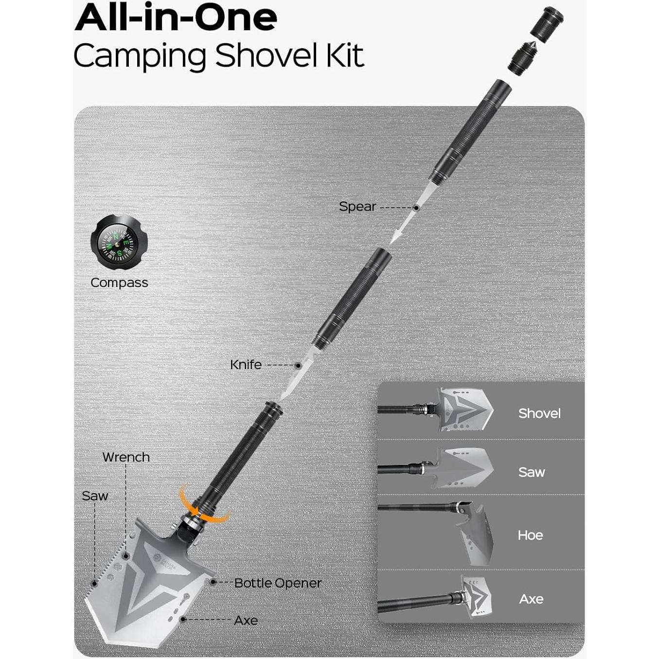 Kit de Supervivencia Sahara Sailor Pala y Hacha Plegable