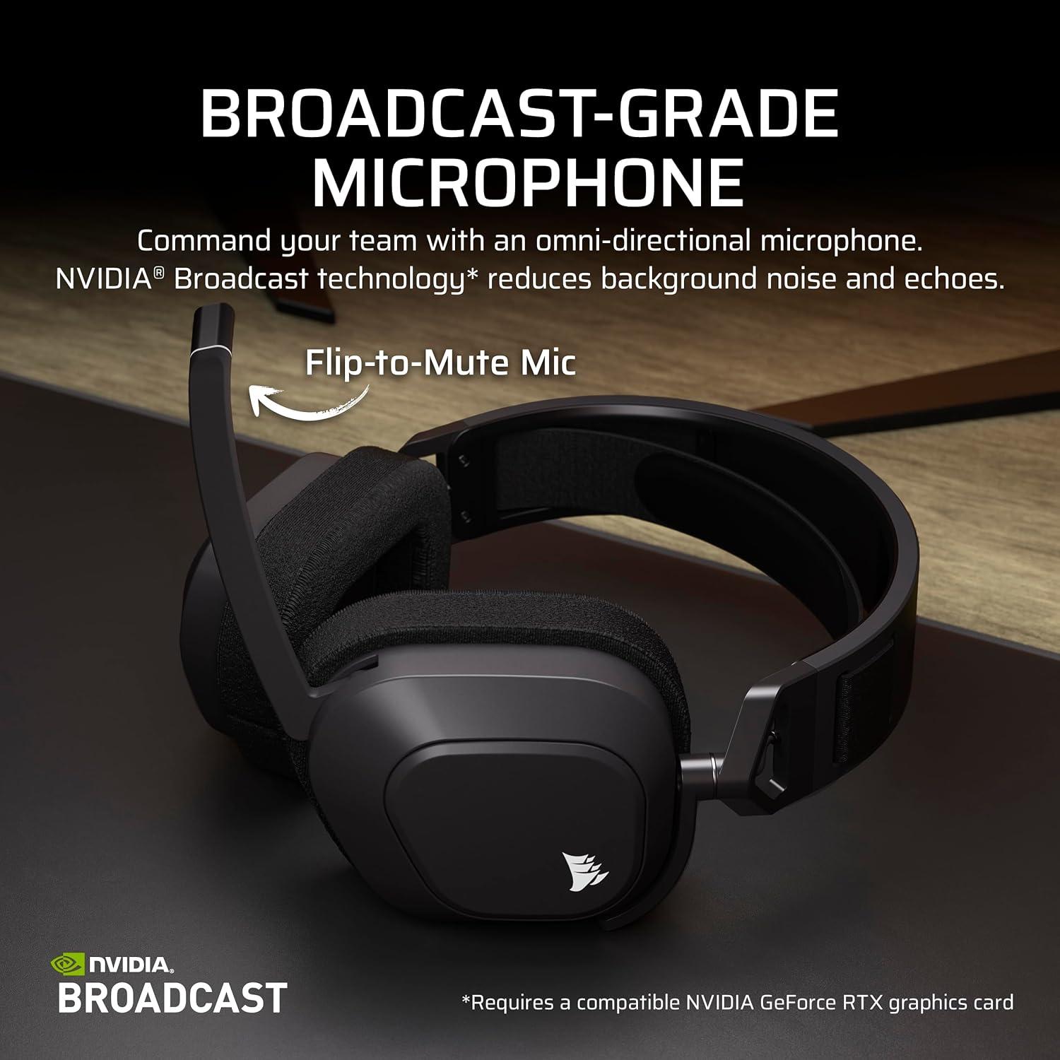 Auriculares Inalámbricos Corsair HS80 MAX para Juegos - 65h Batería - Dolby Atmos - Micrófono