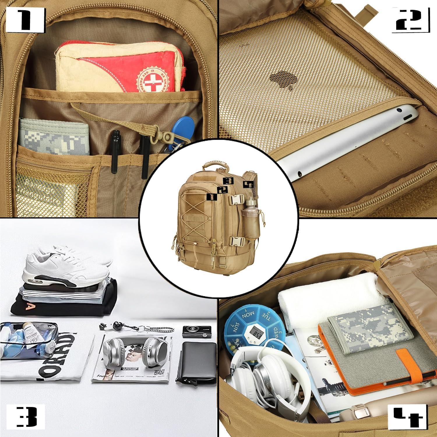 Mochila táctica militar HYKING 39-64L expandible para camping