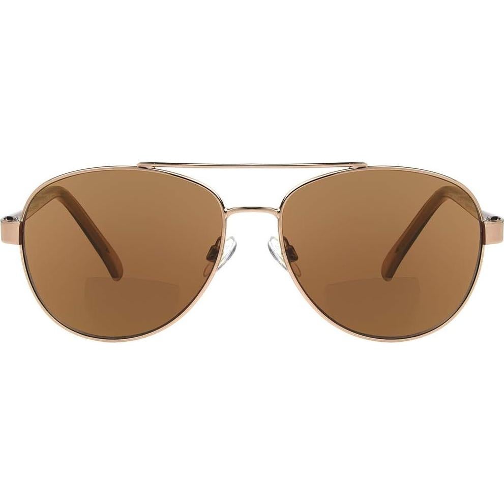 Sofia Vergara x Foster Grant Women's Carmen Full Lens Sunreaders Aviator Sunglasses Black Frame, Grey Lenses, Way Shape