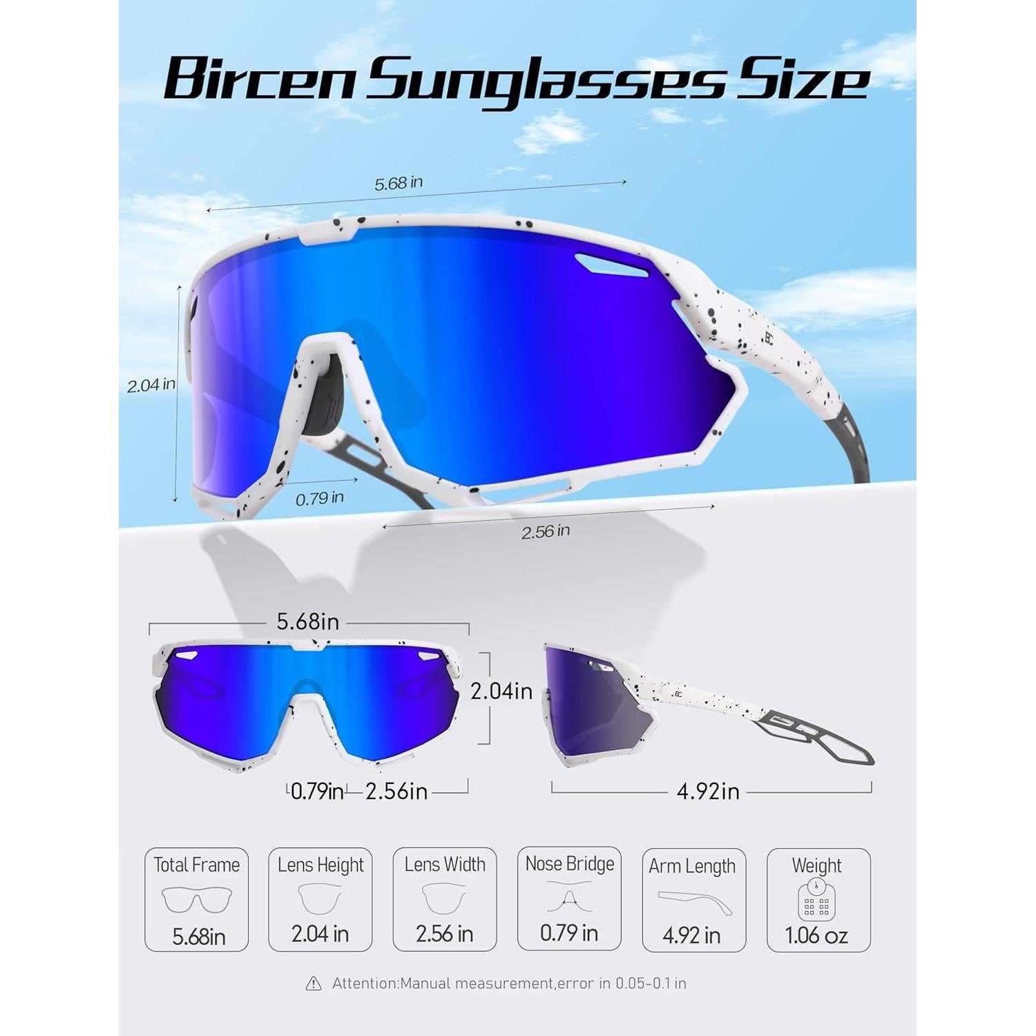 Gafas de sol BIRCEN deportivas UV400 para ciclismo y béisbol