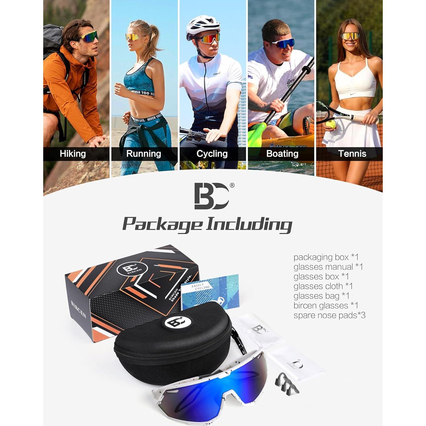 Gafas de sol BIRCEN deportivas UV400 para ciclismo y béisbol