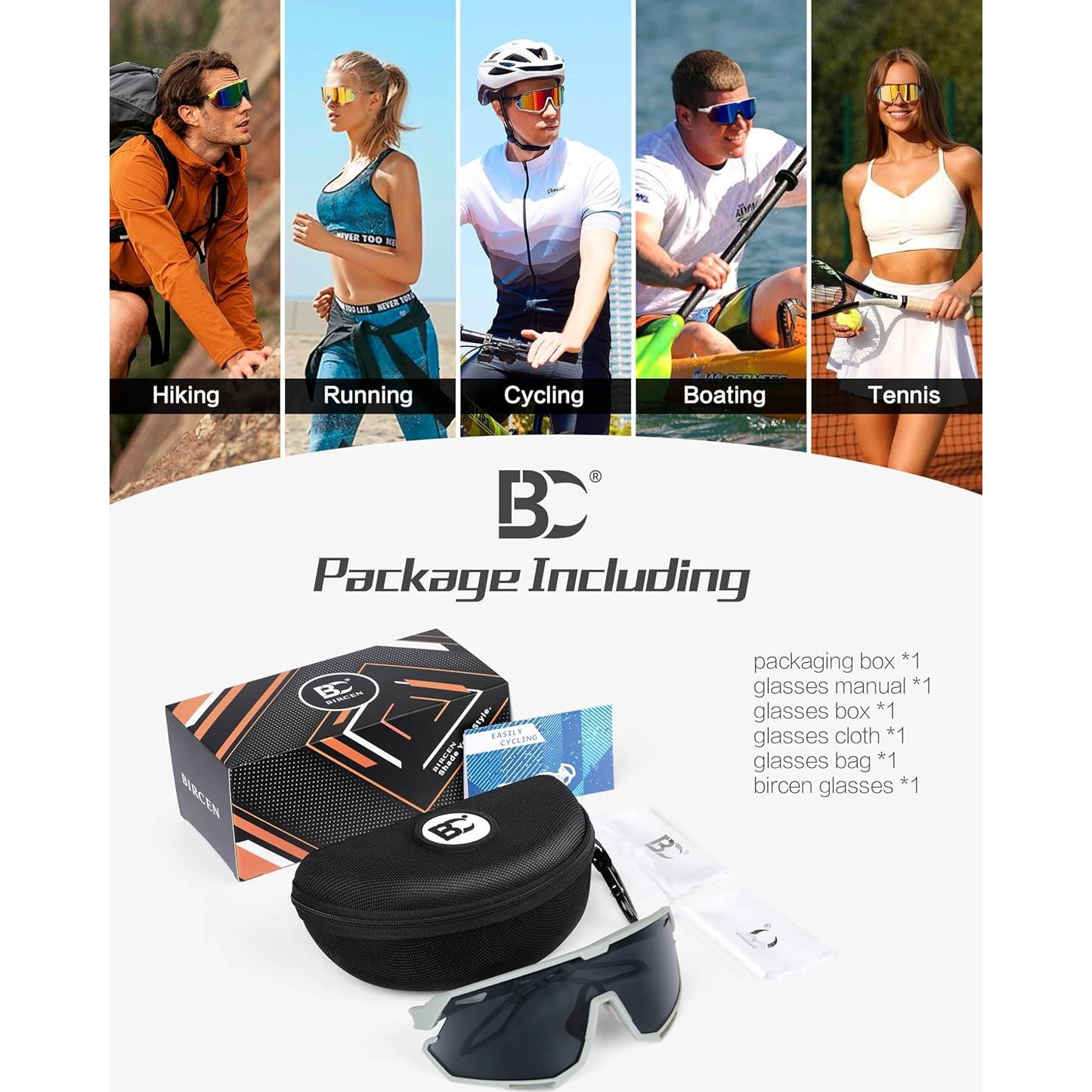 Gafas de sol BIRCEN deportivas UV400 para ciclismo y béisbol