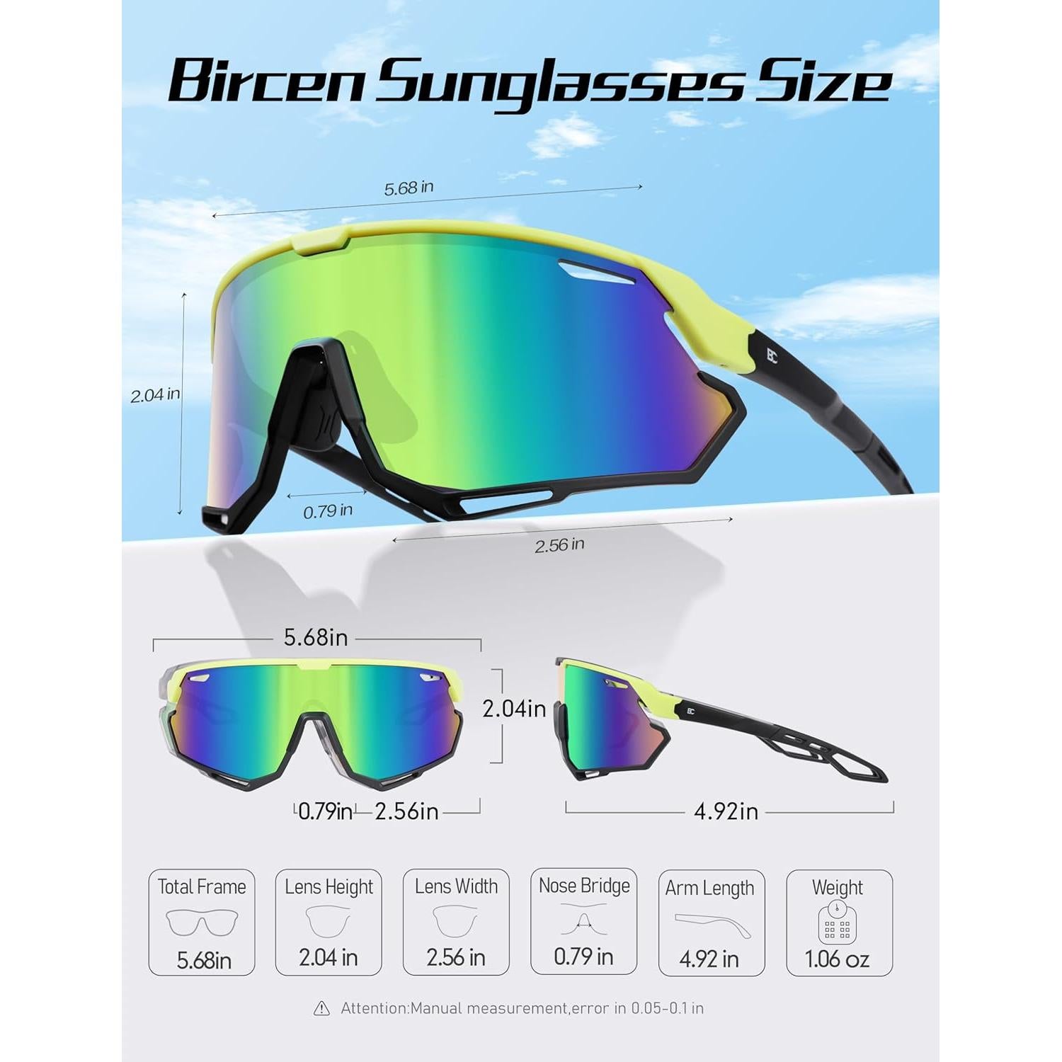 Gafas de sol BIRCEN deportivas para ciclismo y béisbol