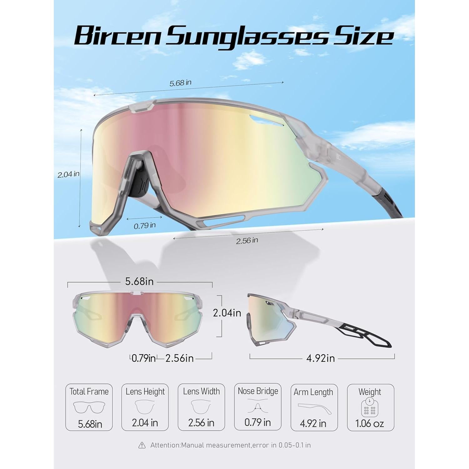 Gafas de sol BIRCEN deportivas UV400 para ciclismo y béisbol