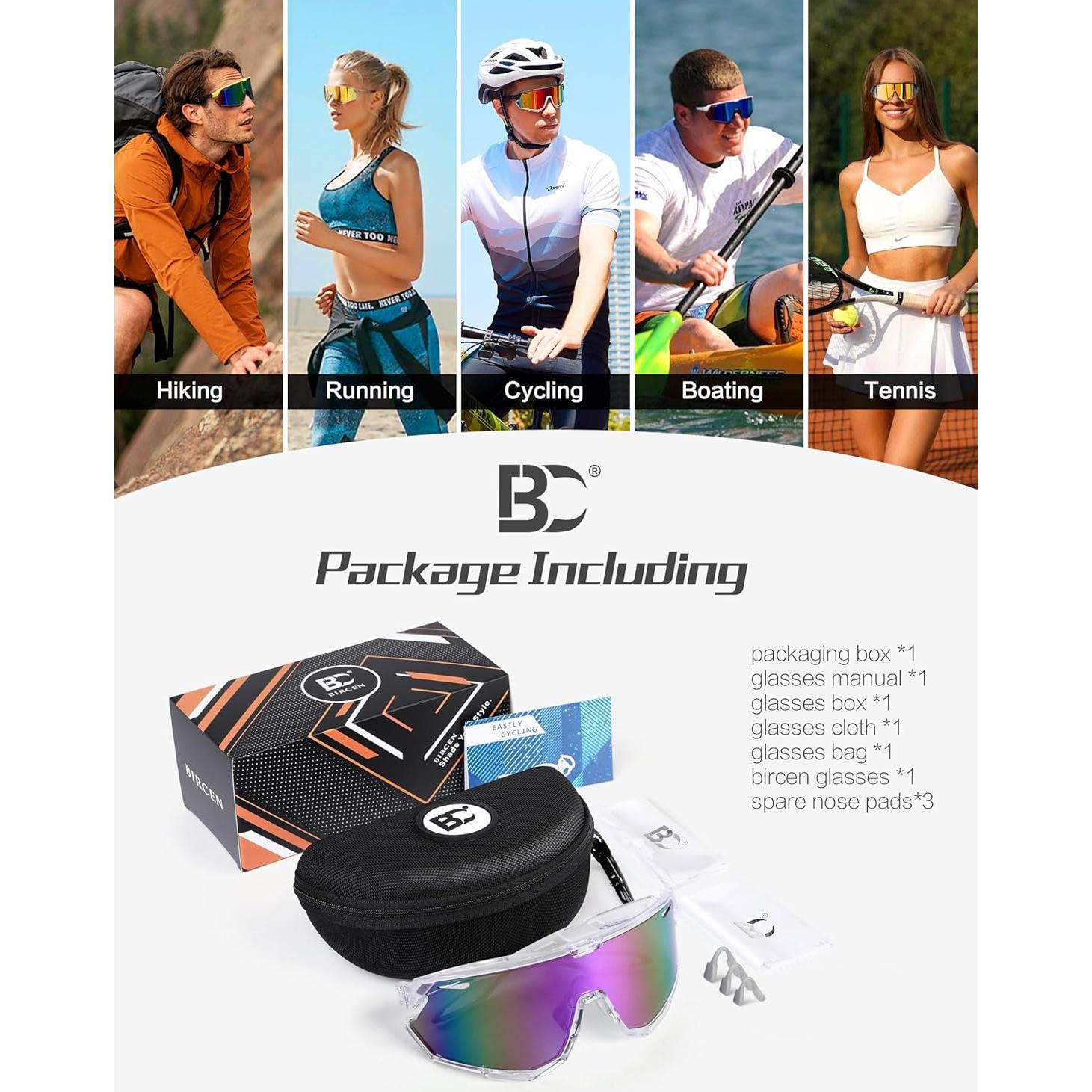 Gafas de sol BIRCEN deportivas para ciclismo y béisbol