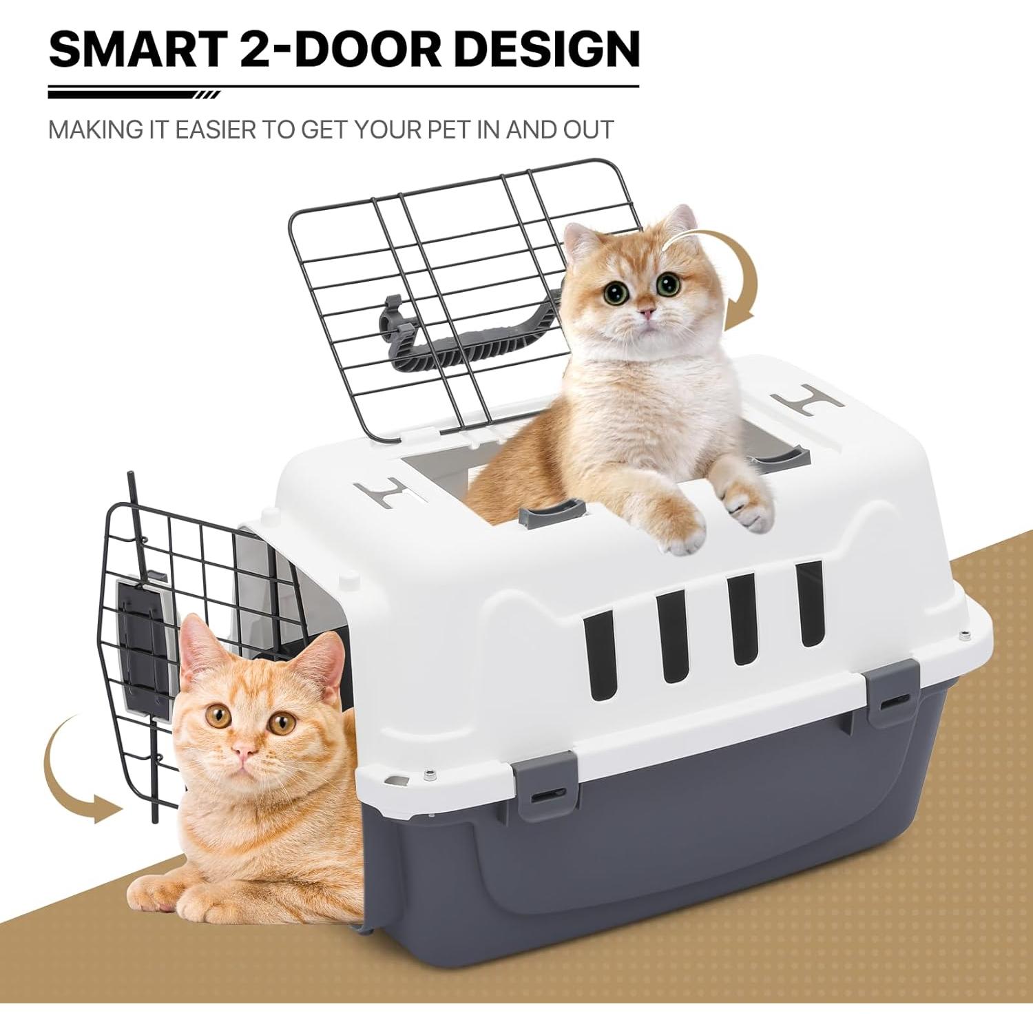 Transportín para Gatos MoNiBloom 45.7x26.7x30.5cm Gris