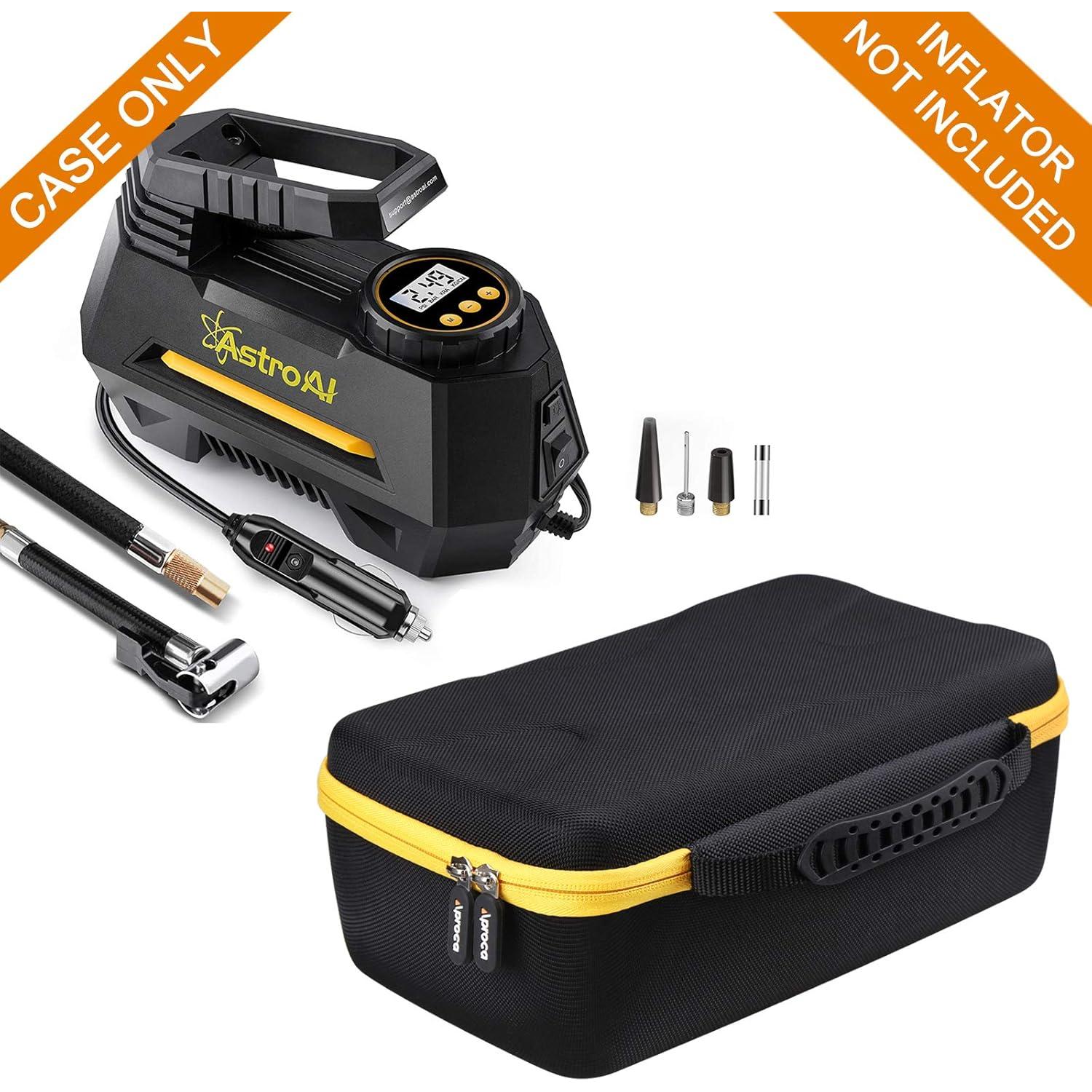 Funda para Inflador de Neumáticos Aproca AstroAI - Negra con Cremallera Amarilla
