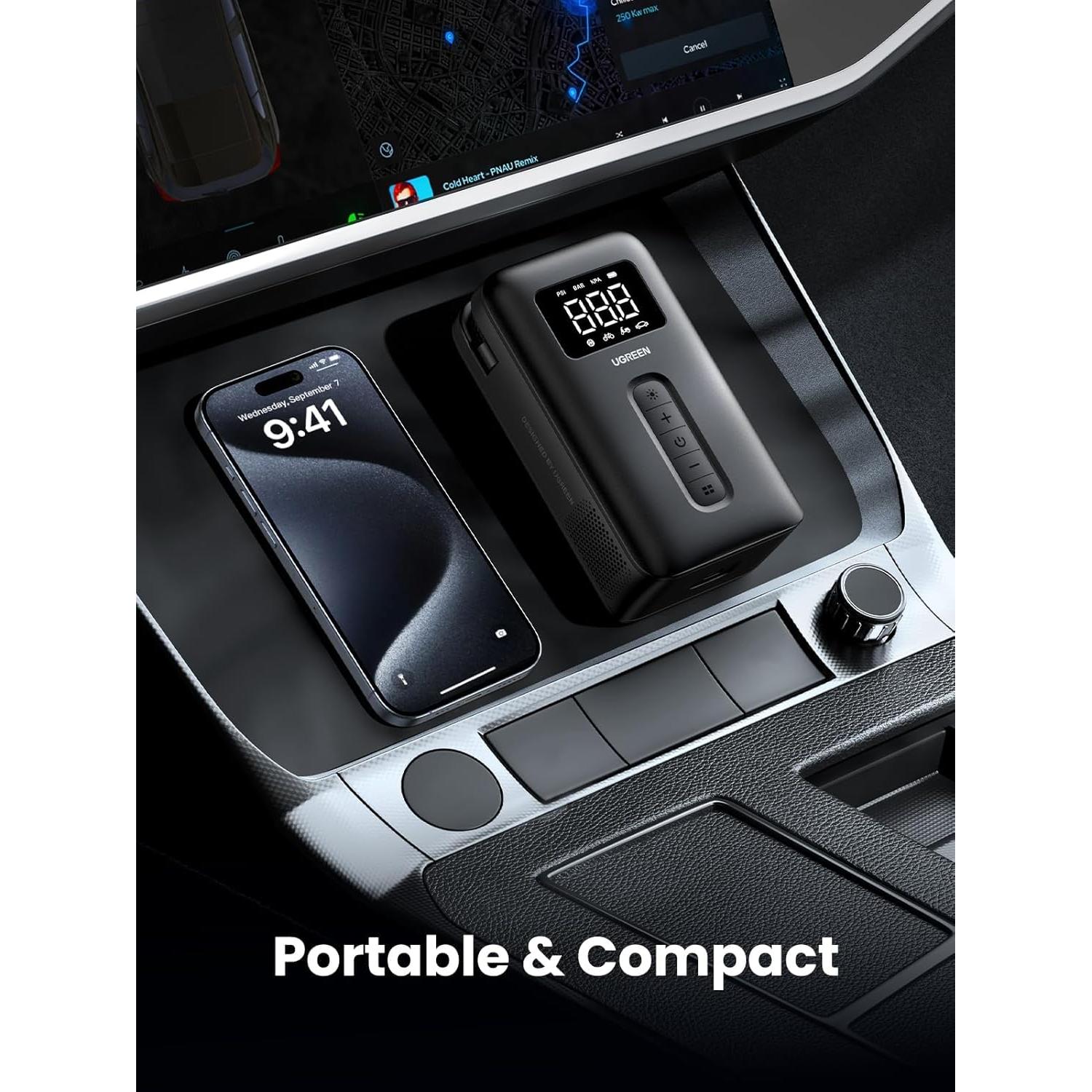 Compresor de Aire Portátil UGREEN 150PSI Inalámbrico con Luz LED