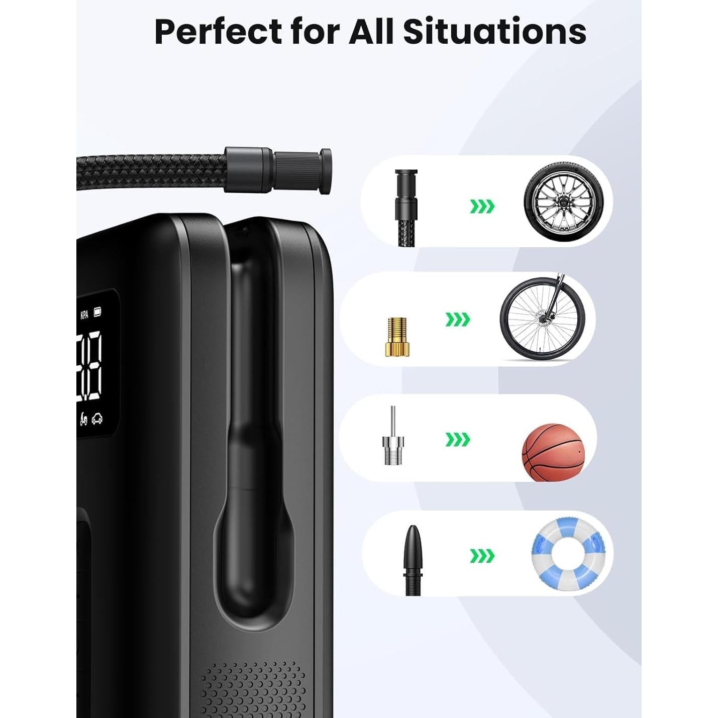 Compresor de Aire Portátil UGREEN 150PSI Inalámbrico con Luz LED