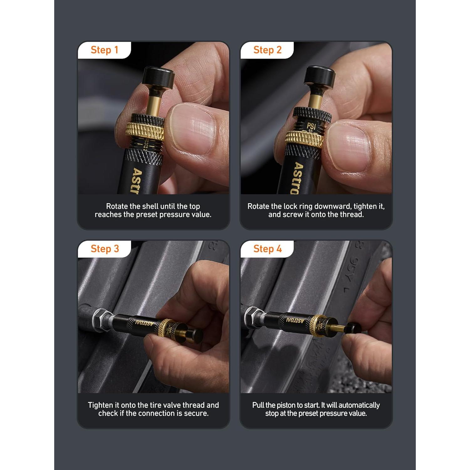 Medidor de Presión de Neumáticos Digital AstroAI 0-10.34 bar