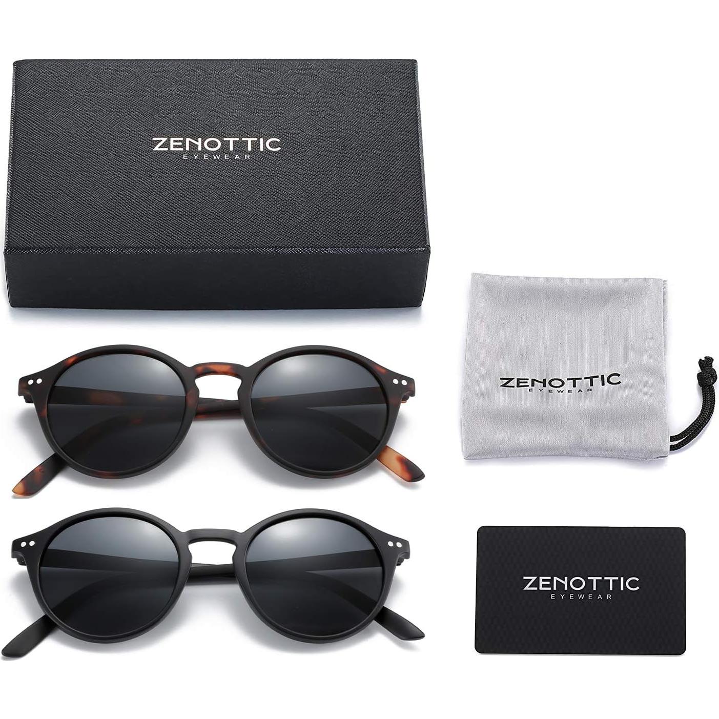 Gafas de sol polarizadas ZENOTTIC unisex 2 paquetes retro UV400
