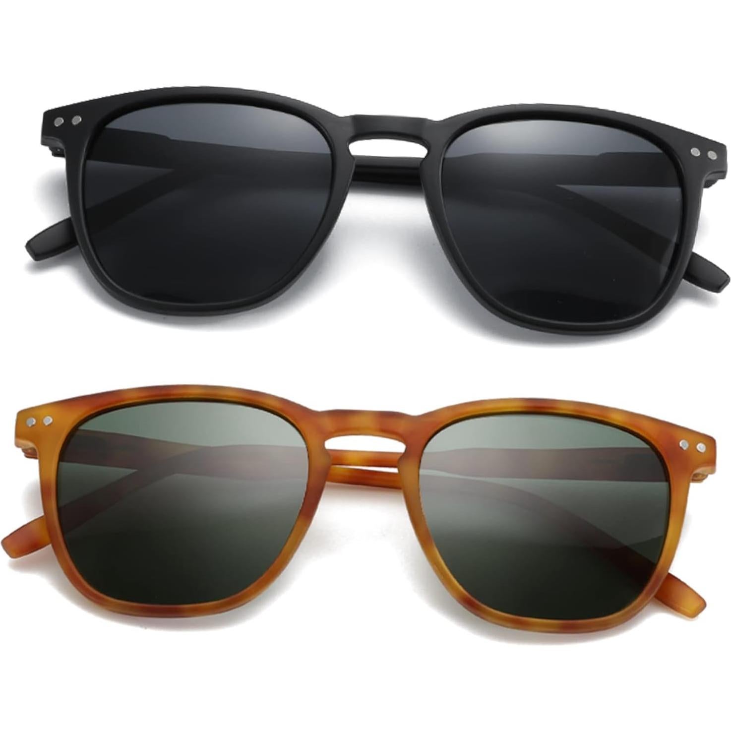 Gafas de sol polarizadas ZENOTTIC unisex 2 paquetes retro UV400