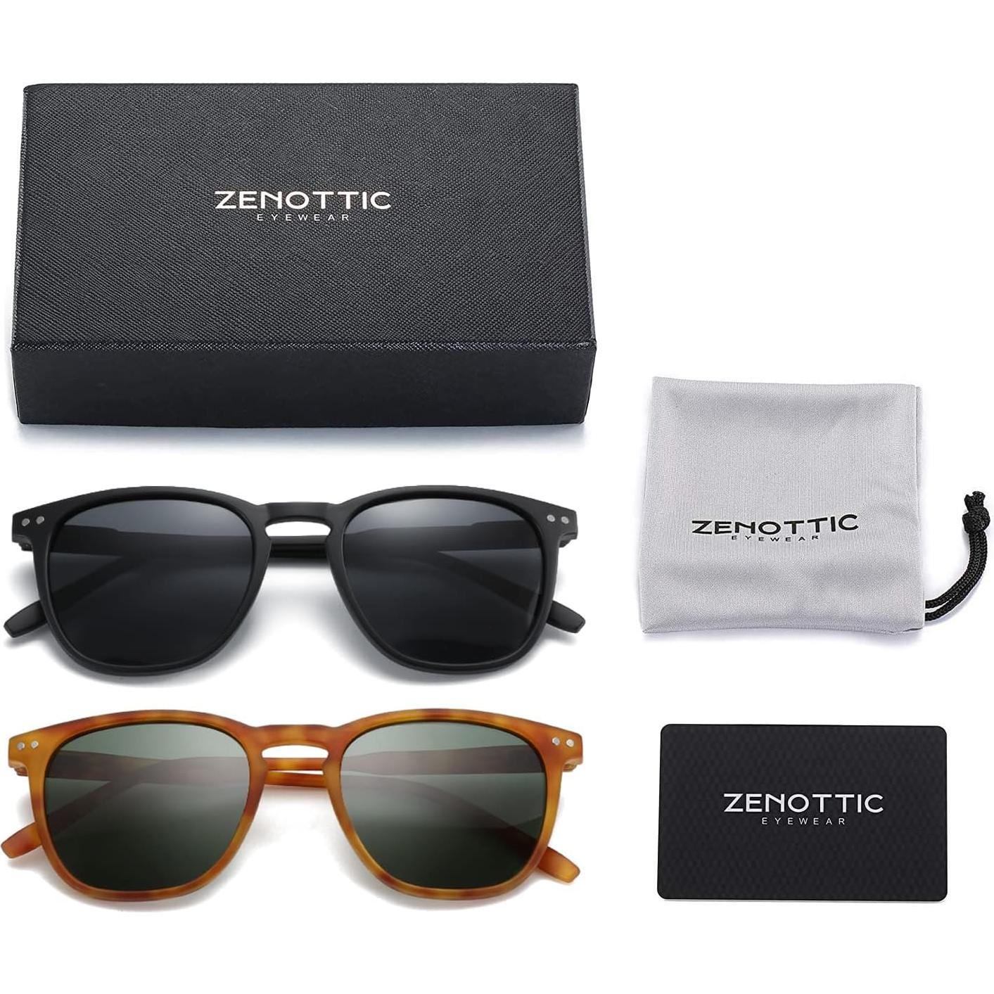 Gafas de sol polarizadas ZENOTTIC unisex 2 paquetes retro UV400