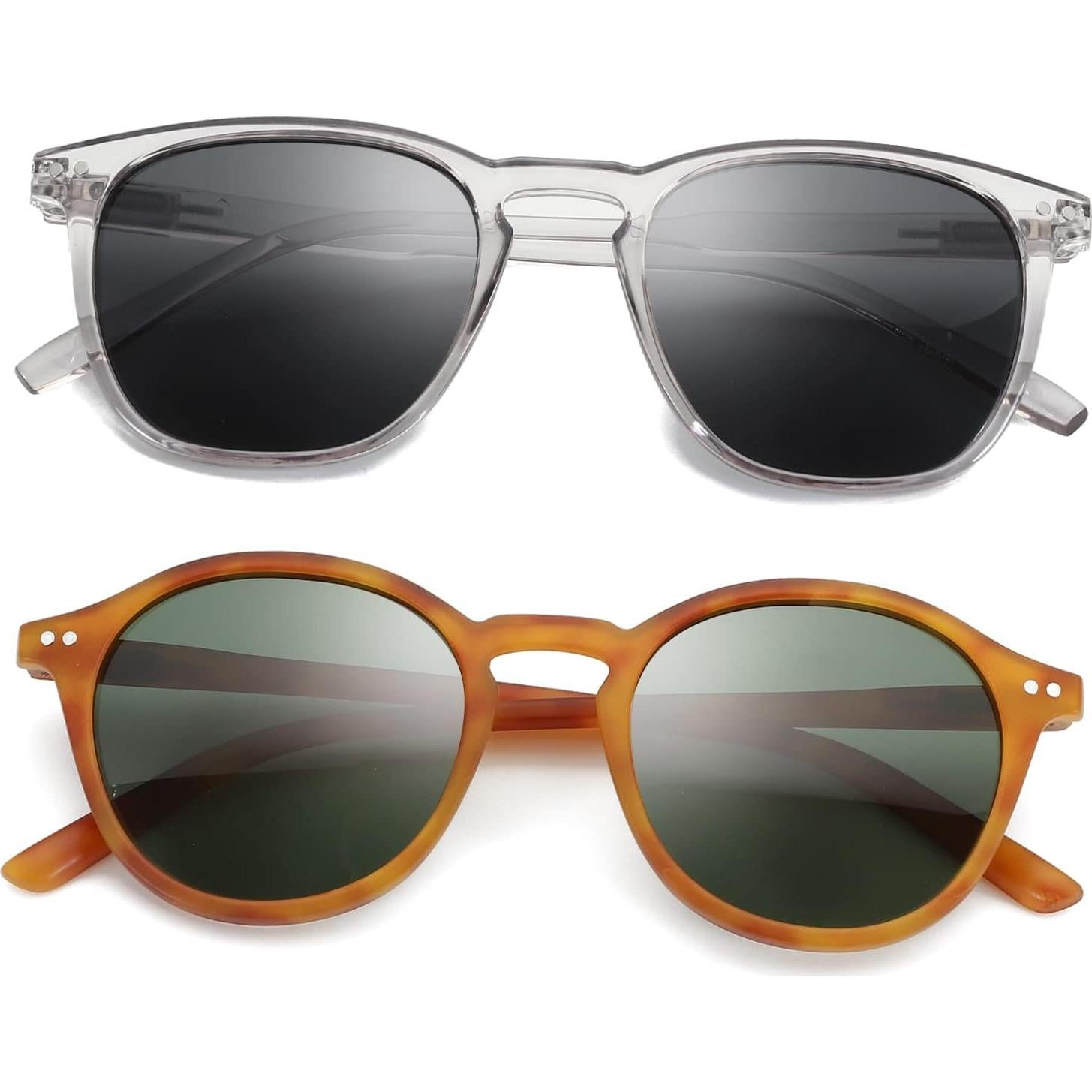 Gafas de sol polarizadas ZENOTTIC unisex 2 paquetes retro UV400