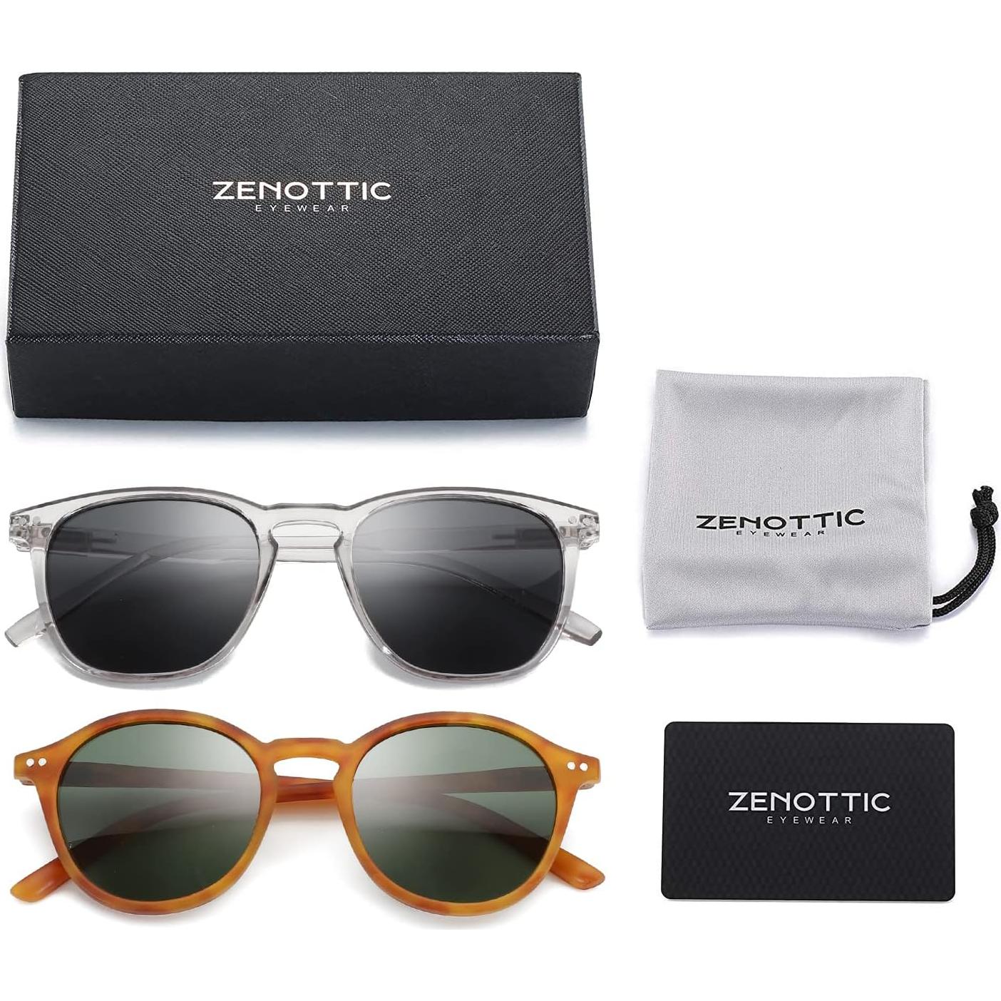 Gafas de sol polarizadas ZENOTTIC unisex 2 paquetes retro UV400