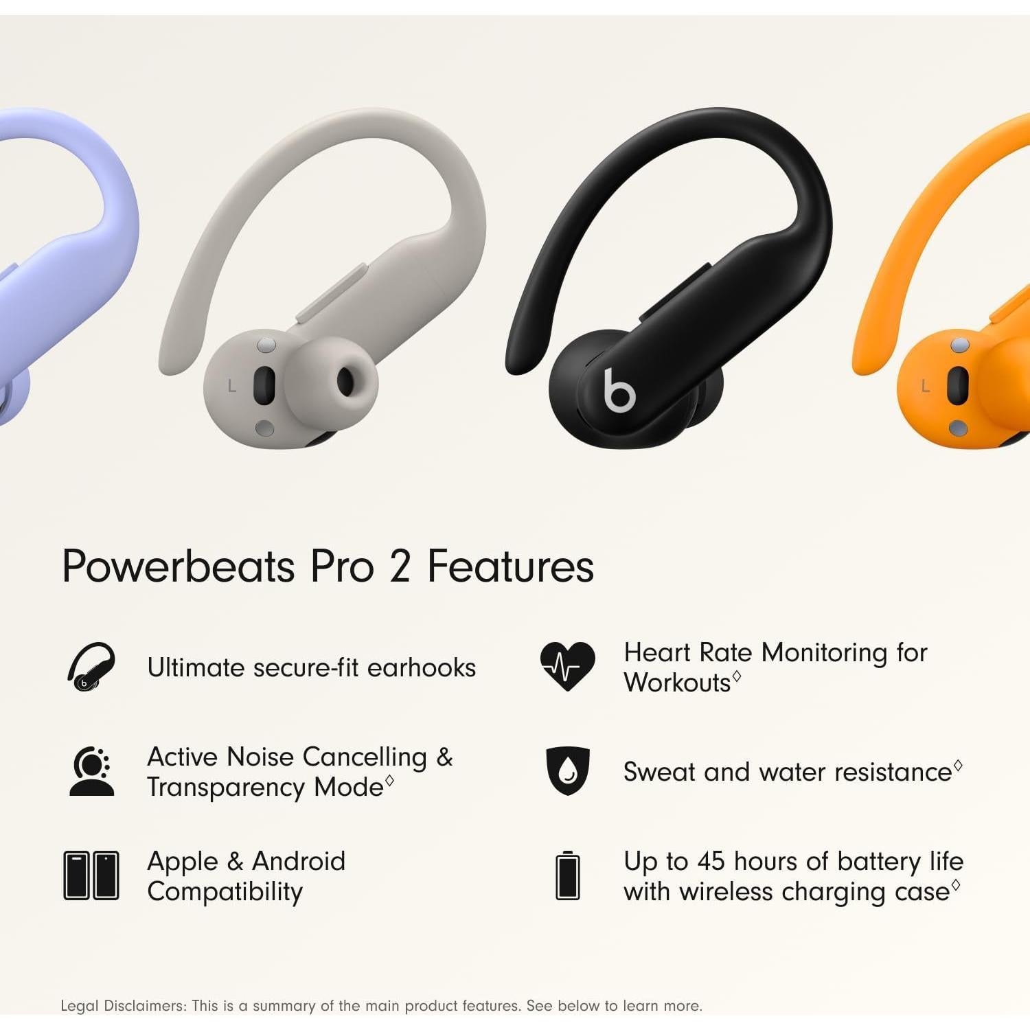 Auriculares Inalámbricos Beats Powerbeats Pro 2 - IPX4, 45H Batería, Monitor Cardíaco, Negro