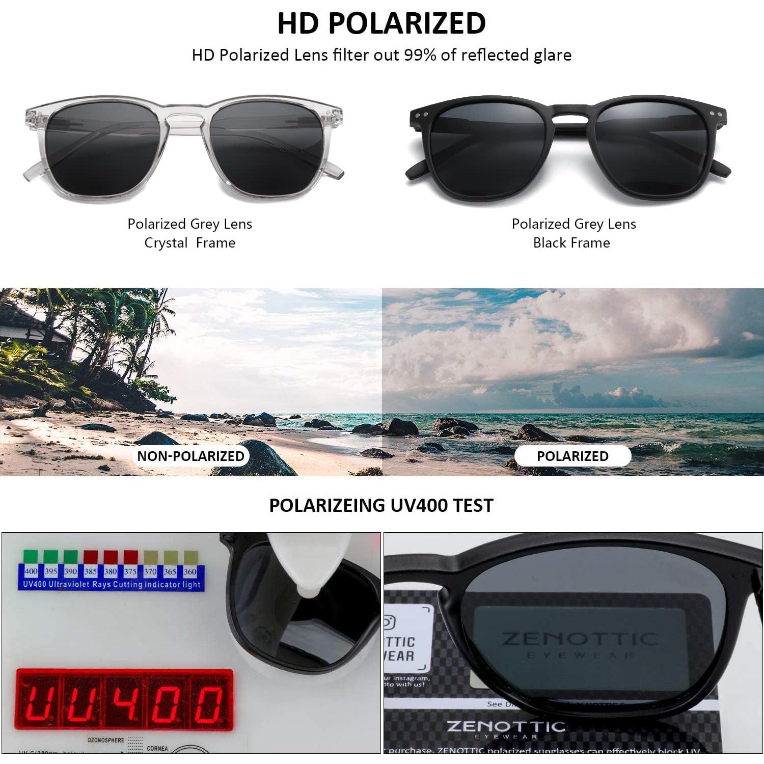 Gafas de sol polarizadas ZENOTTIC unisex 2 paquetes retro UV400